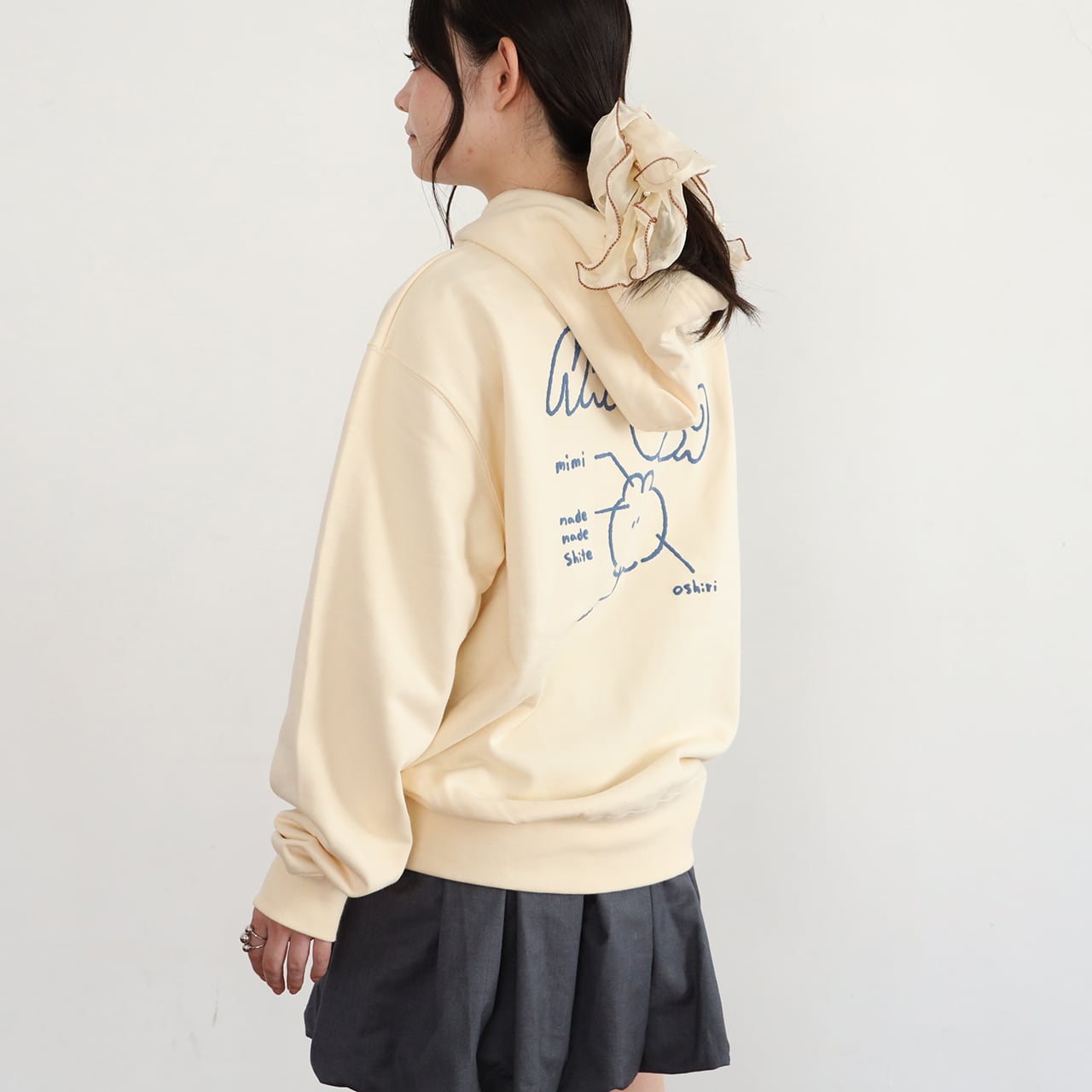 BACKなでウサパーカー/ナチュラル（MK-517) | もくもくちゃん公式