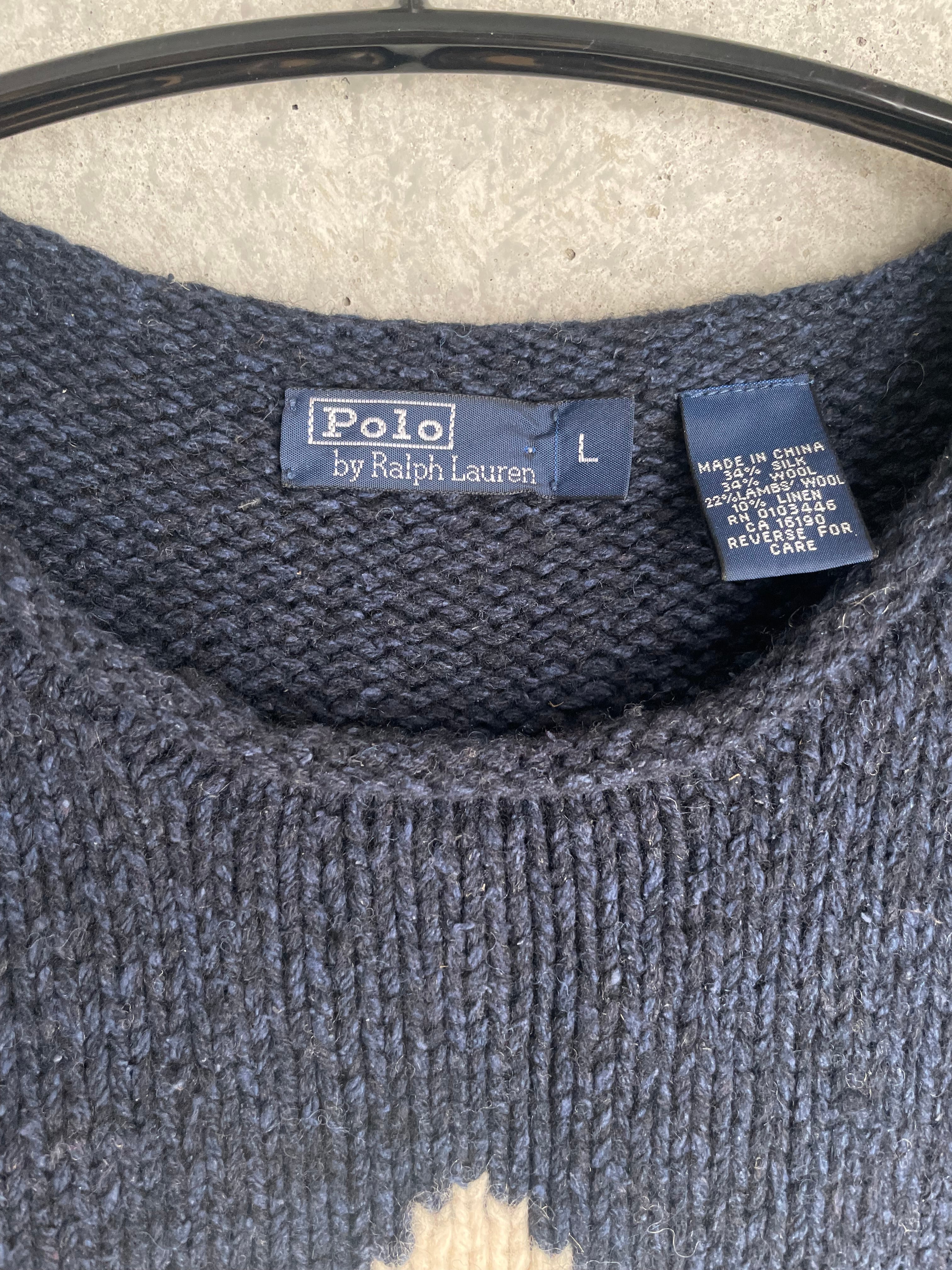 90s Polo by Ralph Lauren Star Wool Hand Knit L | moonbirds vintage