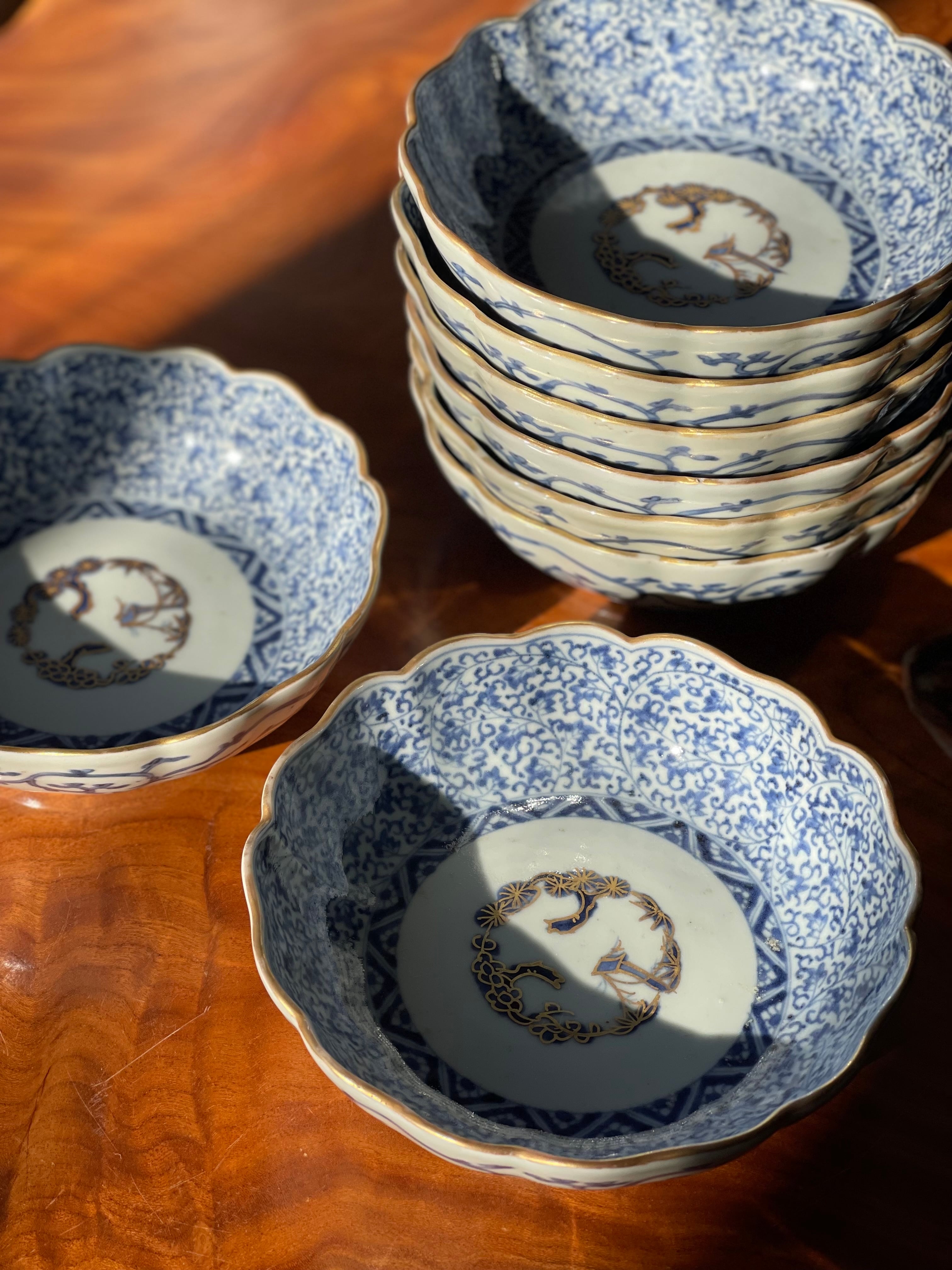 古伊万里 染付 花唐草文 膾皿 | (有)新原美術