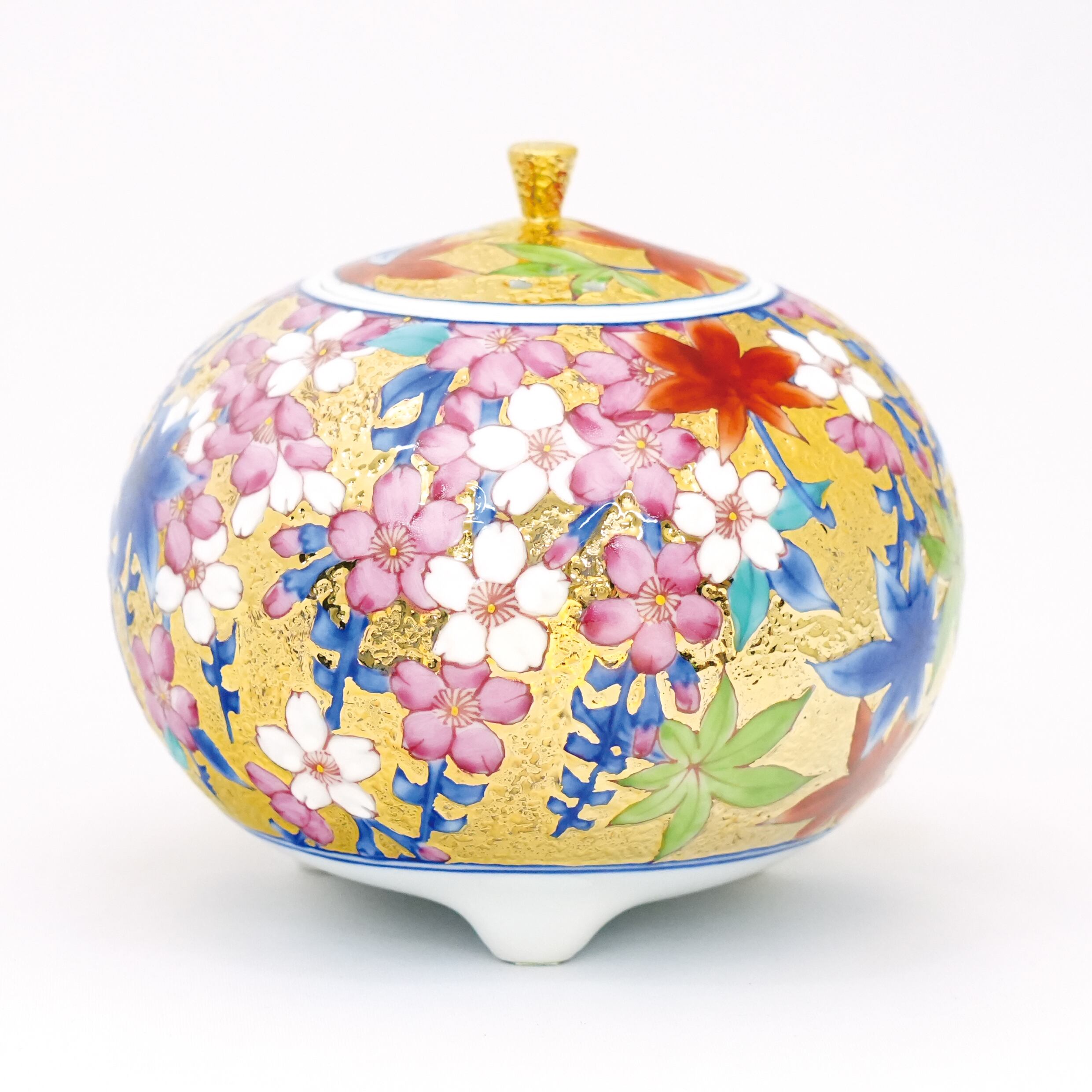 陶器製 香炉 鶴と花のデザイン陶器製 香炉 鶴と花のデザイン 陶器製