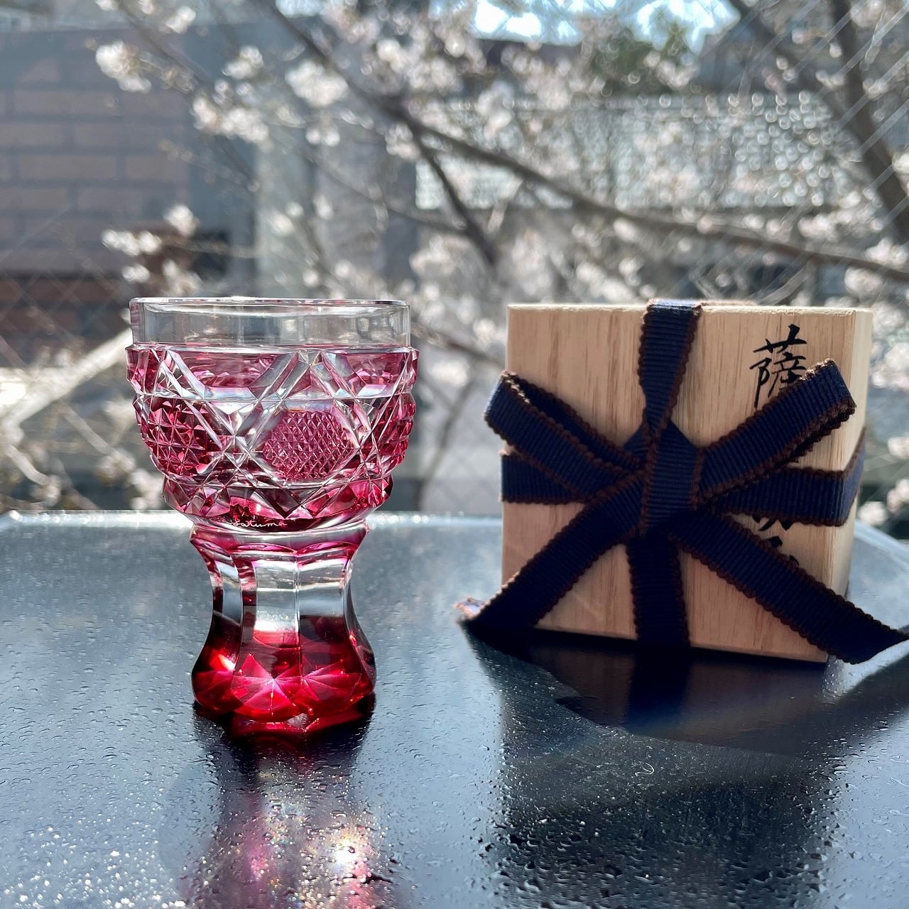 薩摩切子 馬上杯（金赤） | グラスロード1571 『WEBショップ2号店』