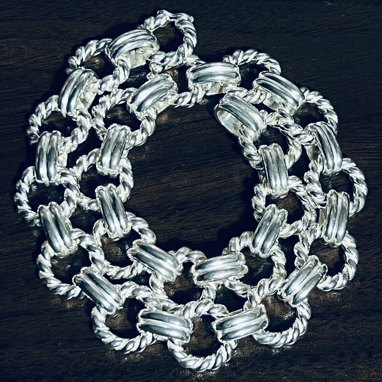 VINTAGE TIFFANY & CO. Twist Circle Link Necklace / W Bracelet