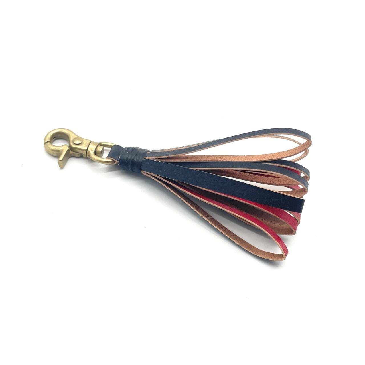 22色から2色選べる】革製タッセルキーホルダー チャーム ファスナー