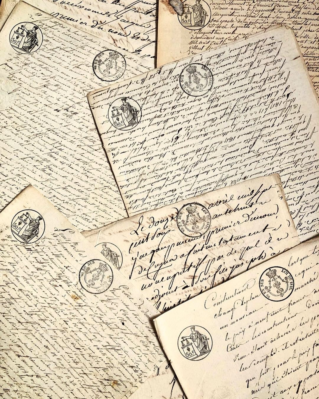 フランス古紙 19世紀 裁判の記録紙 手書き文字 | Brocante de La