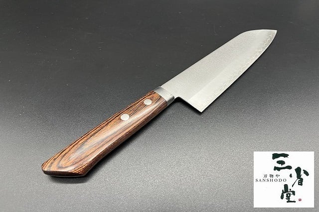 三徳 高村刃物製作所製 粉末ハイス鋼 口金付 170mm(Santoku Knife