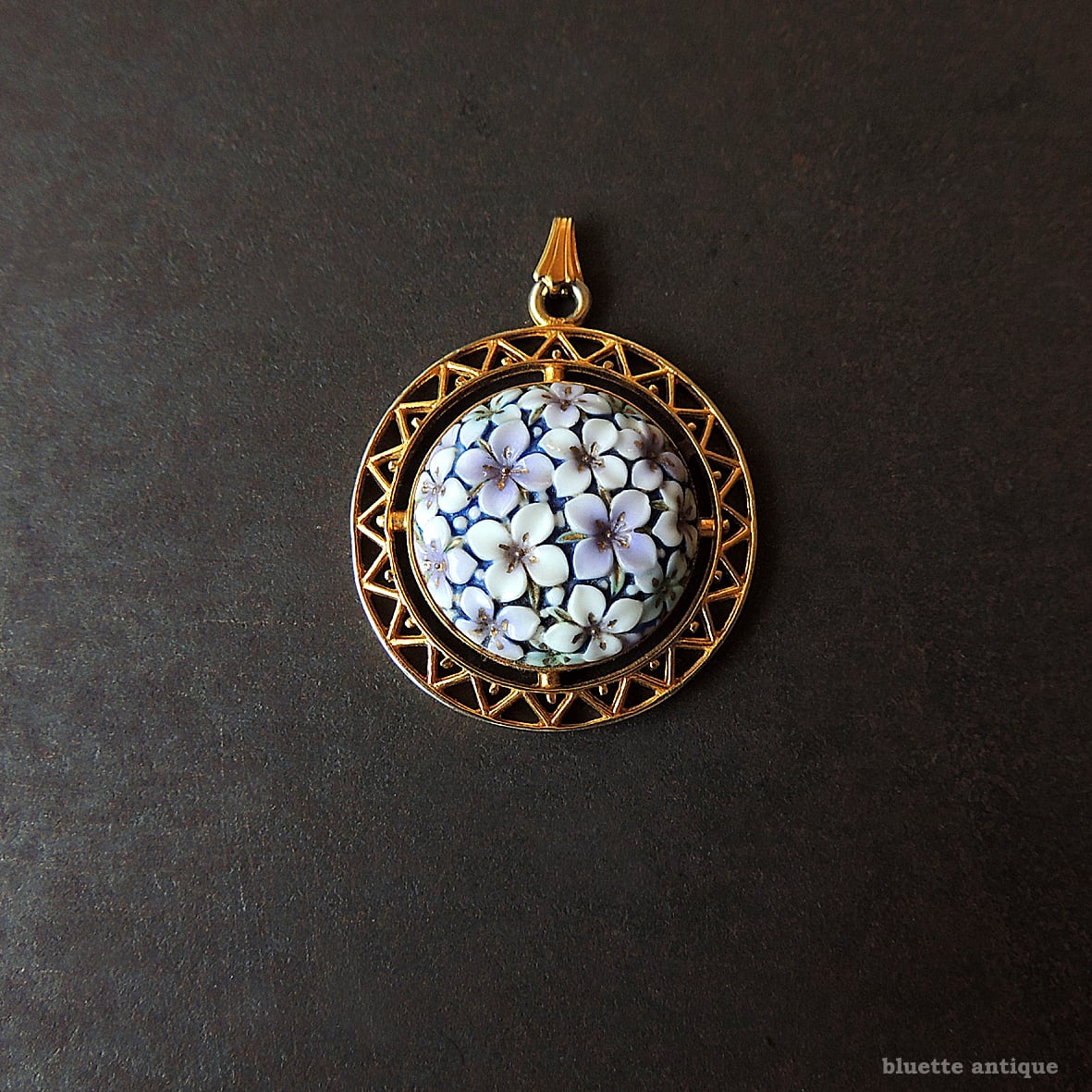 ヴィンテージ トシカネジュエリー 有田焼 紫陽花 ペンダントトップ