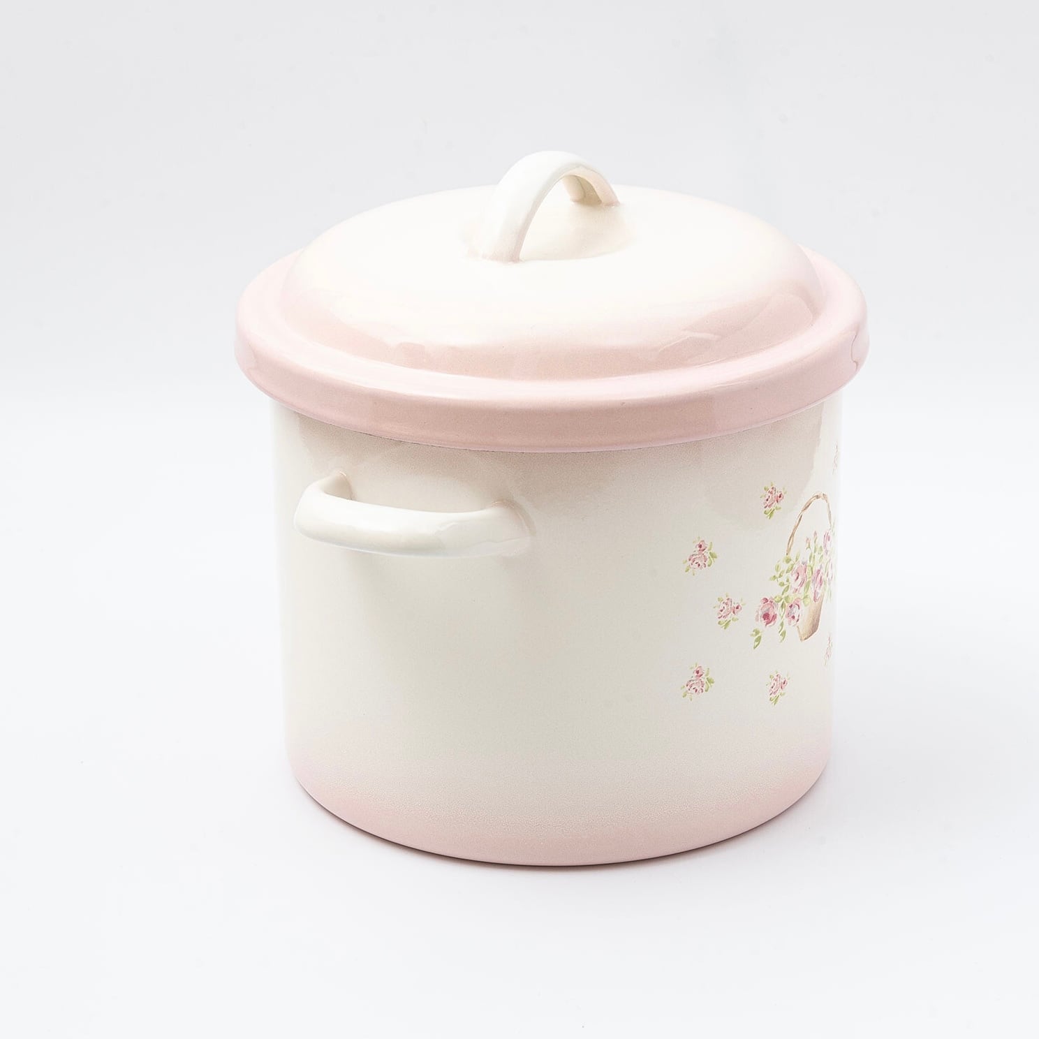 イマン ホーローライス缶 鍋 ローズバスケット柄【imane】 | pear cat