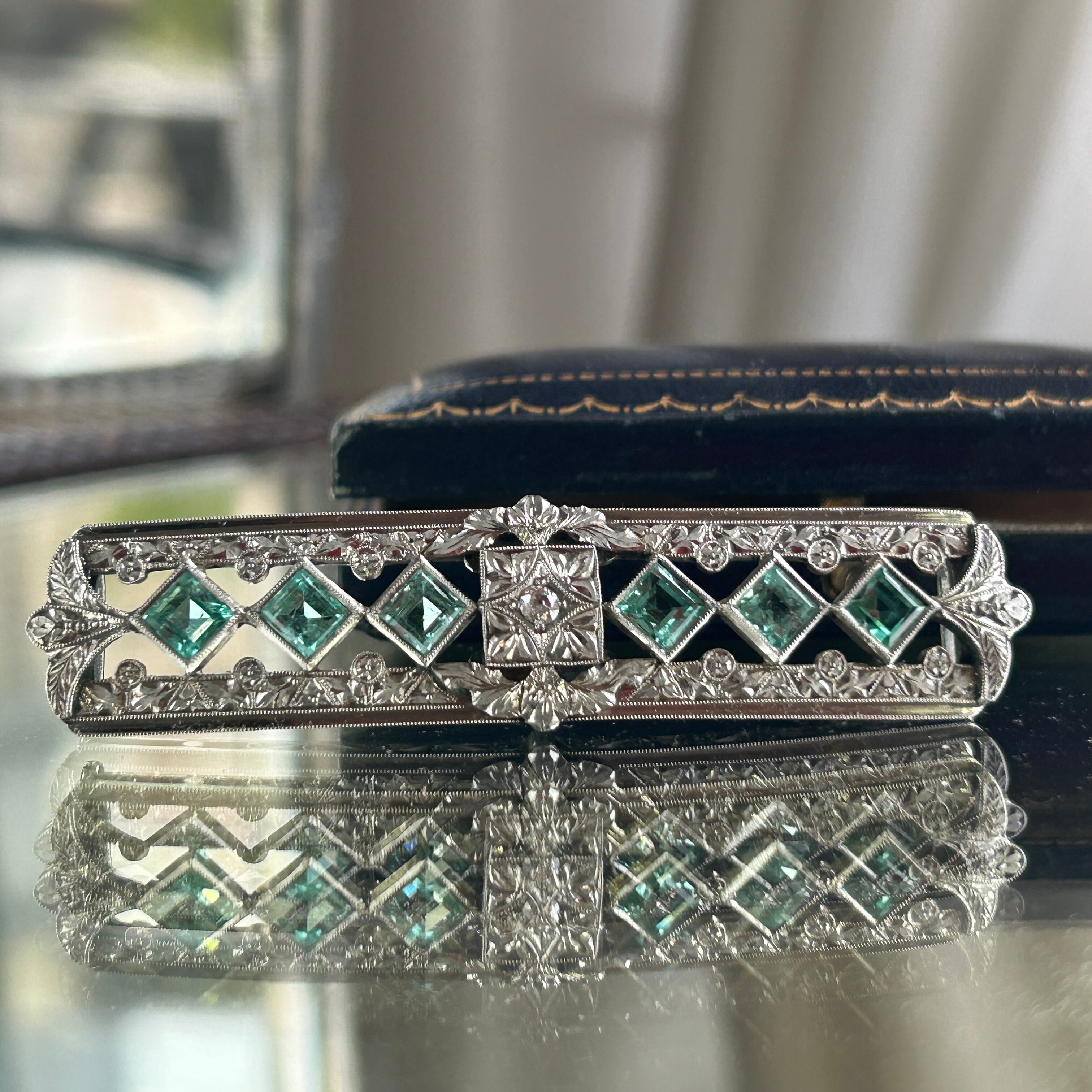 アンティーク SPNに天然エメラルド.ダイヤの帯留め | bonbidou22