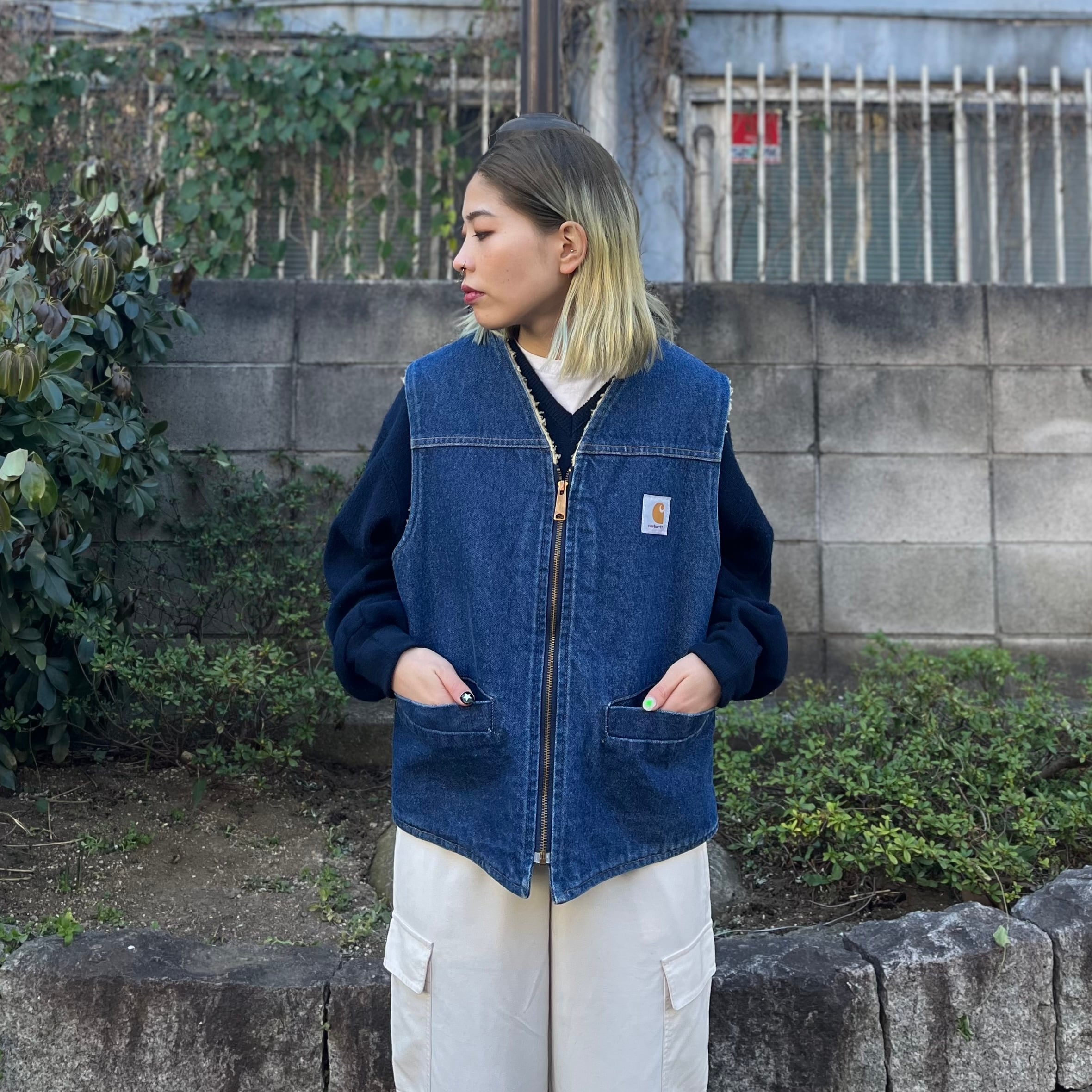 sizeM【 Carhartt 】カーハート デニムベスト ベスト ブルーデニム