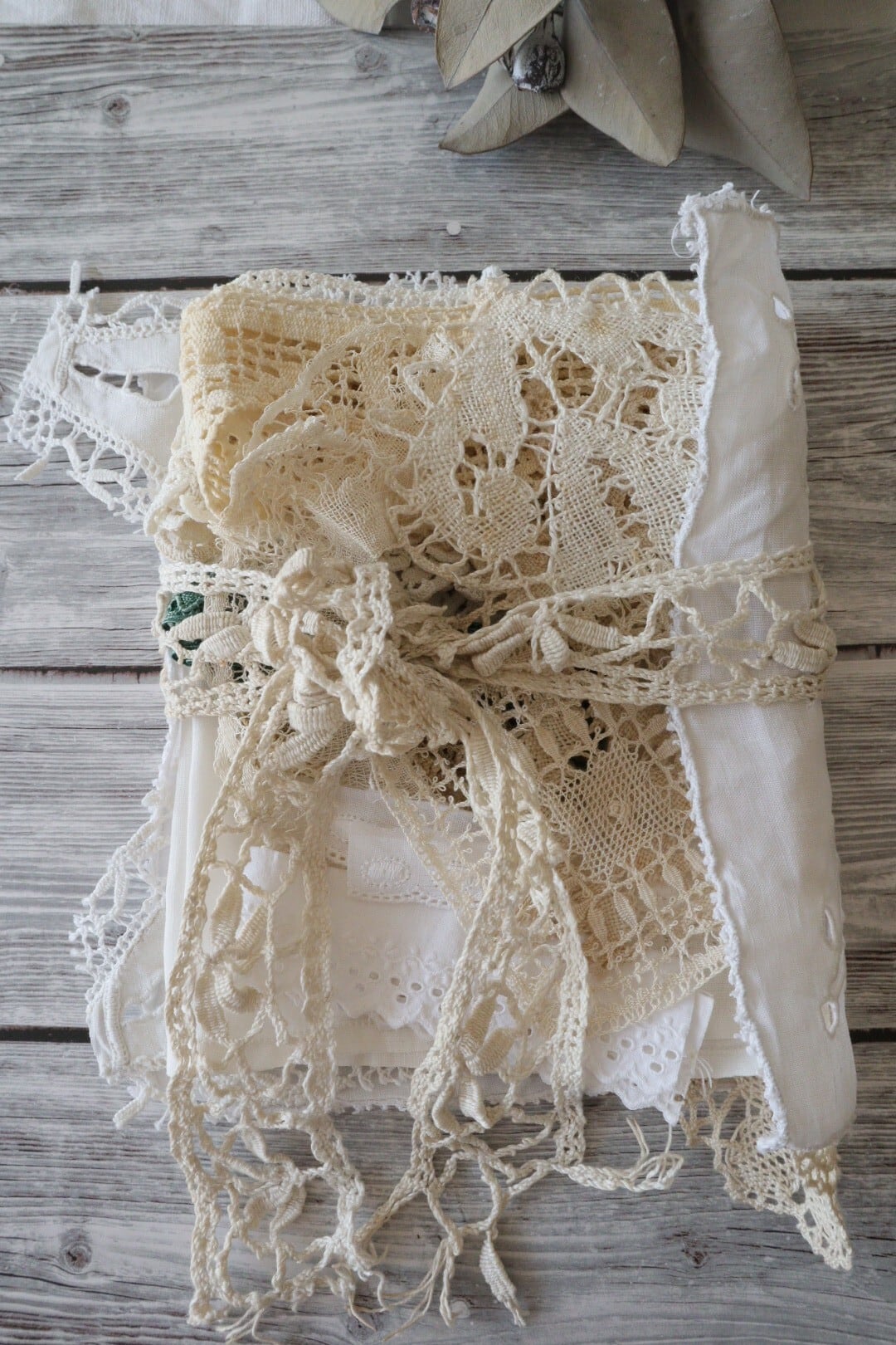 フランスアンティークレース♡ブドワールクッション フランス