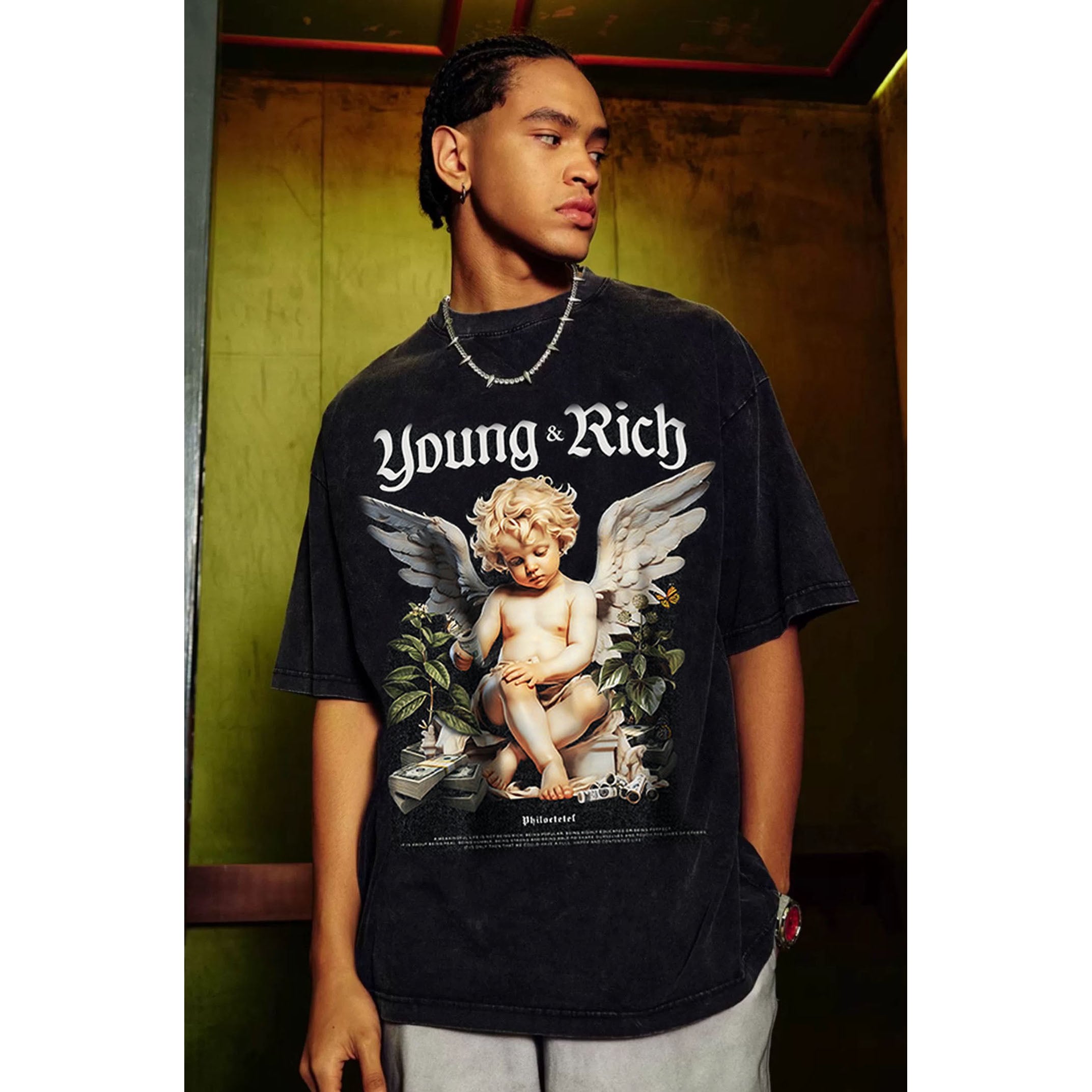 VINTAGE ストリート 天使赤ちゃん Tシャツ T875 | wshot