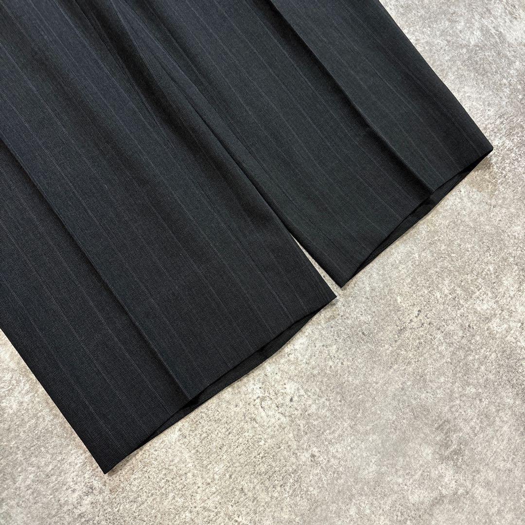 90s ヴィンテージ スーツ ダブル セットアップ ピンズvol.96 黒カーキ