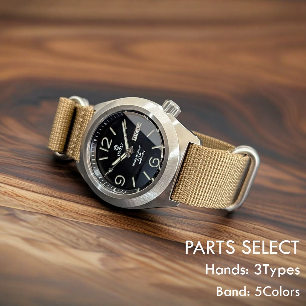 LV1】【ARFBK-FIXE】 固定ベゼル ブラックダイアル アラビア数字 20