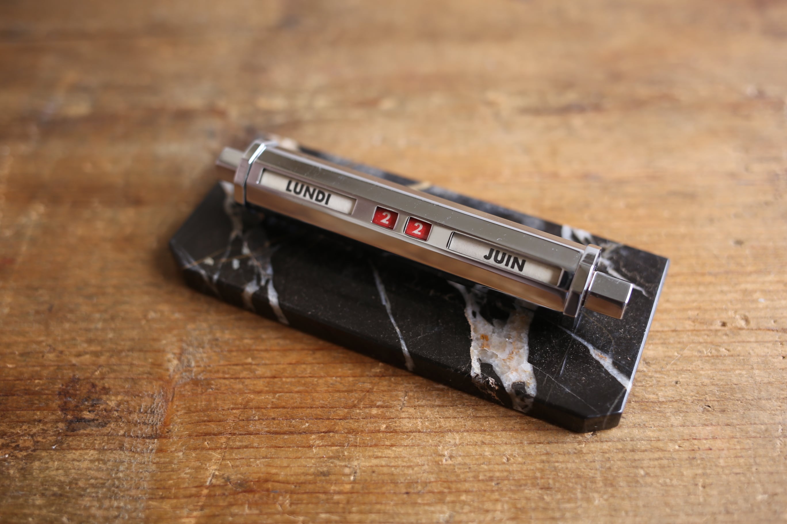 フランス ヴィンテージ 万年卓上カレンダー 『GOLD STARRY』大理石 N