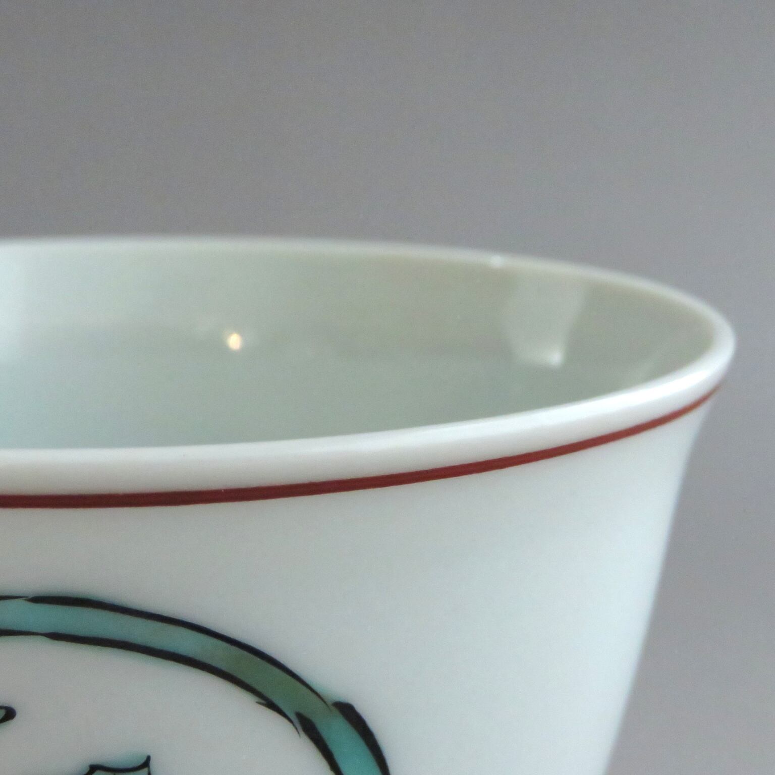 初代叶松谷(KANOU-Syokoku 京都 1899-1965) 清水焼色絵魚藻丸紋見立て