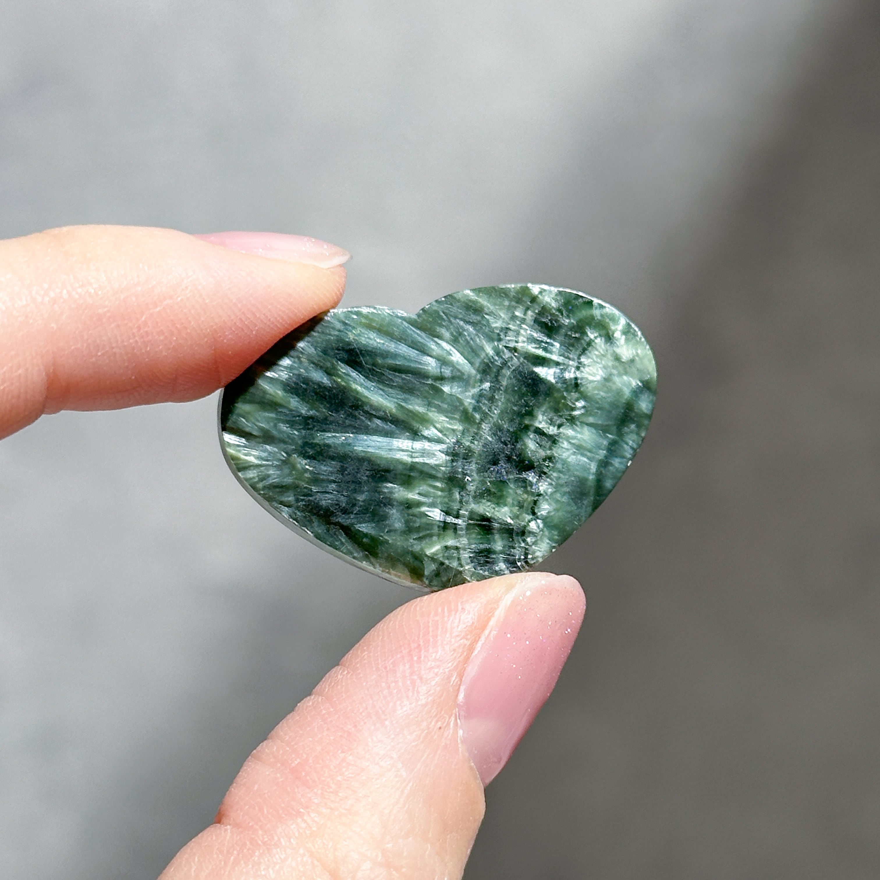 セラフィナイト ハート11◇ Seraphinite ◇天然石・鉱物
