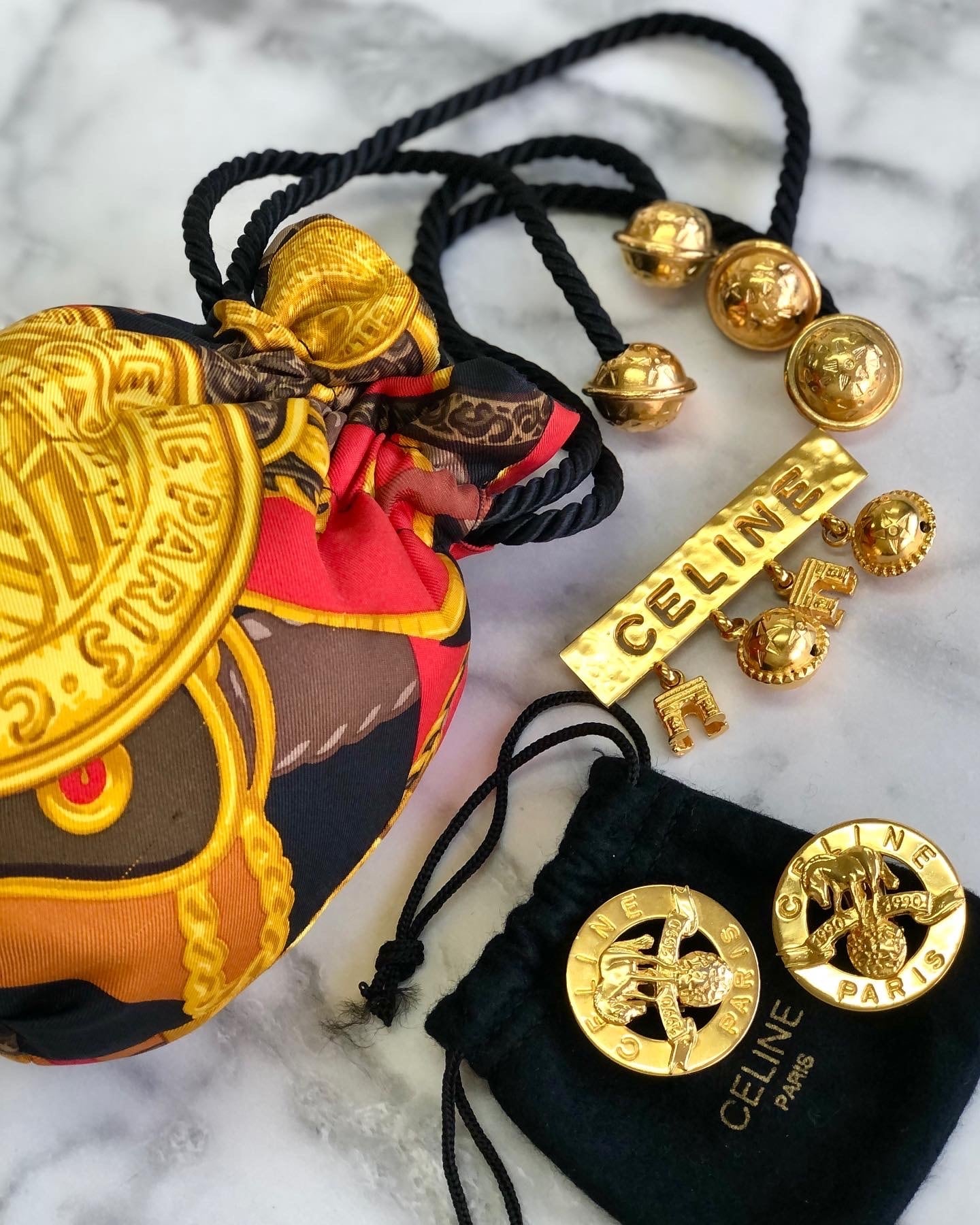 CELINE スターボール ブローチ ゴールド ヴィンテージ A258017 CELINE