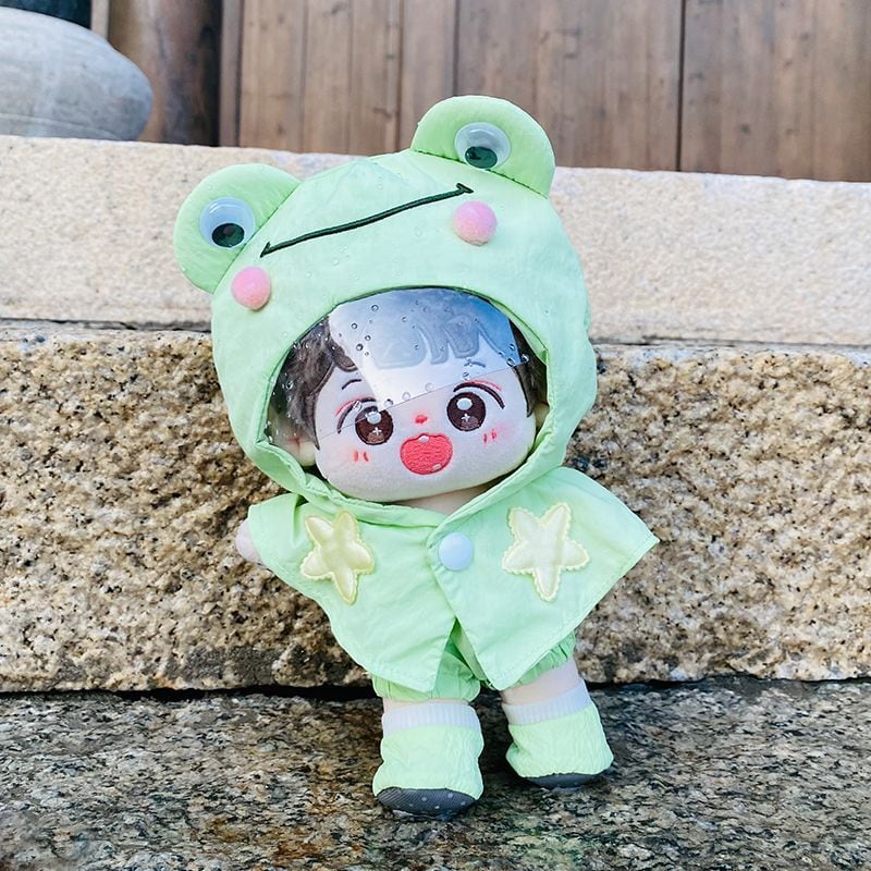 3点セット 20cm 着せ替えぬいぐるみ用服 ニワトリカエルレインコート