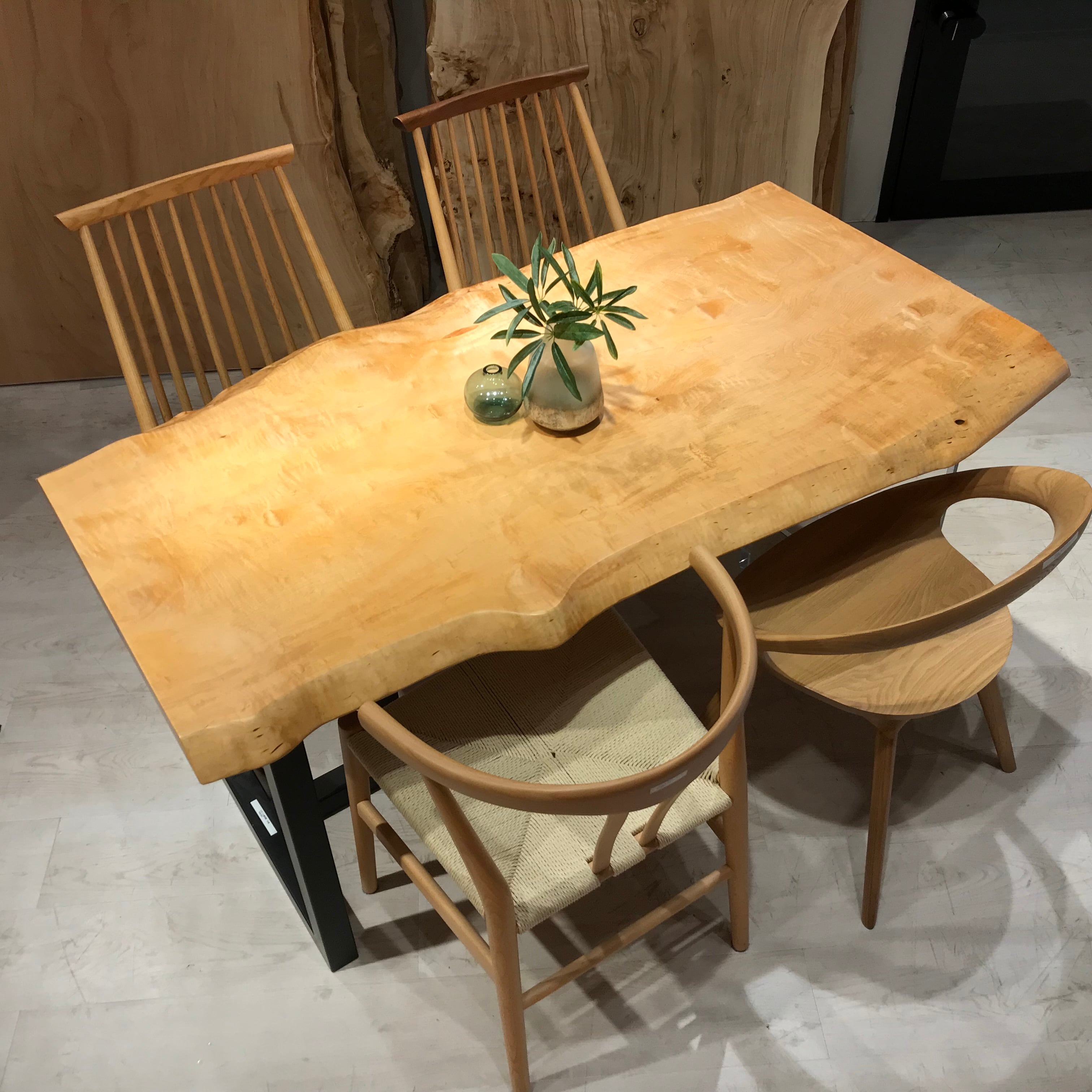 玉杢】栃（トチ）_1500×600-750-680×46_横浜元町店_テーブル天板/一枚