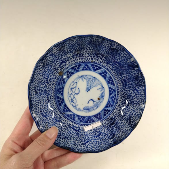 微塵唐草 松竹梅 膾皿 明治 型紙印判 紙摺 日常使い 暮らしの骨董 生活