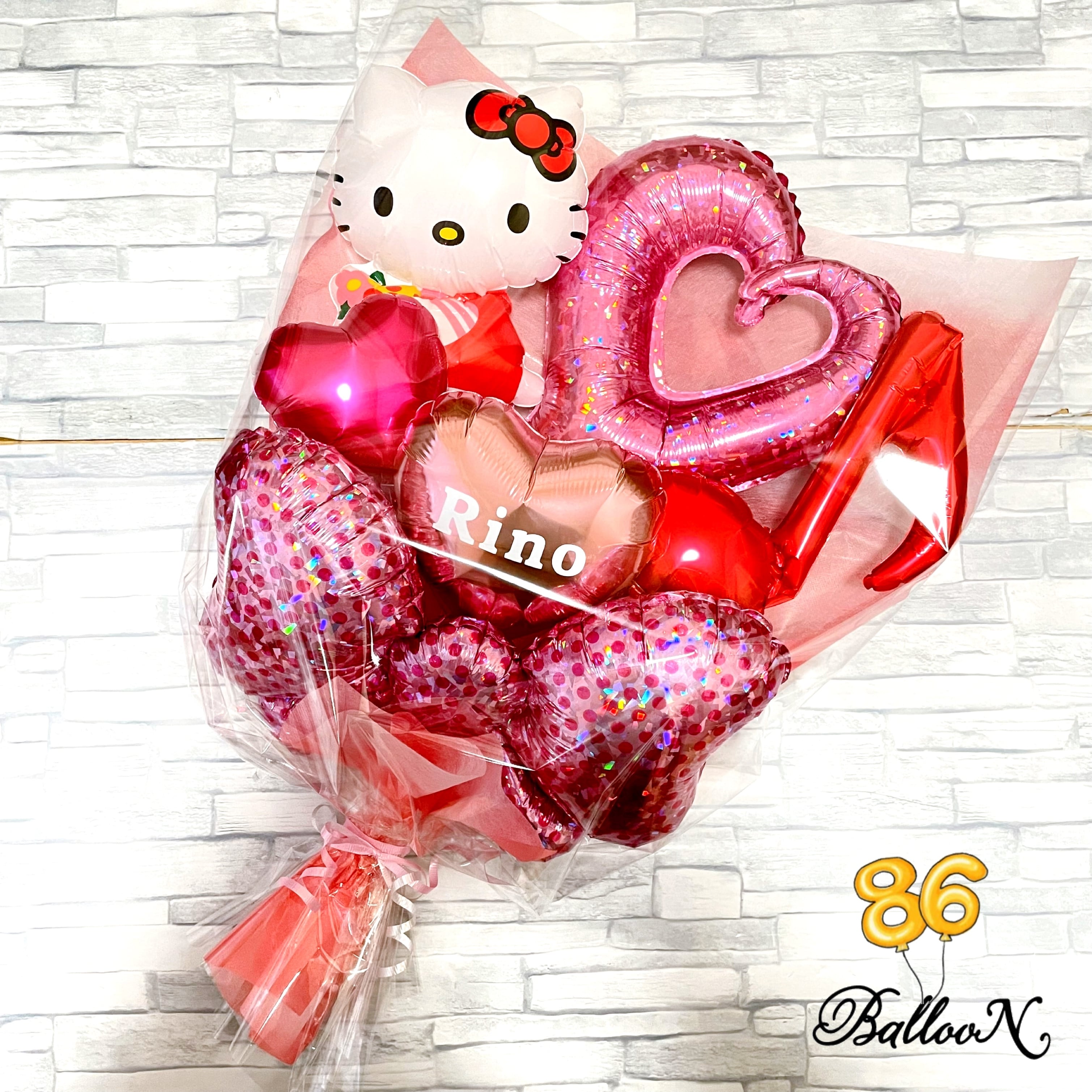 バルーンブーケ B-023】キティちゃん⭐︎バルーンブーケ♪ | 86Balloon