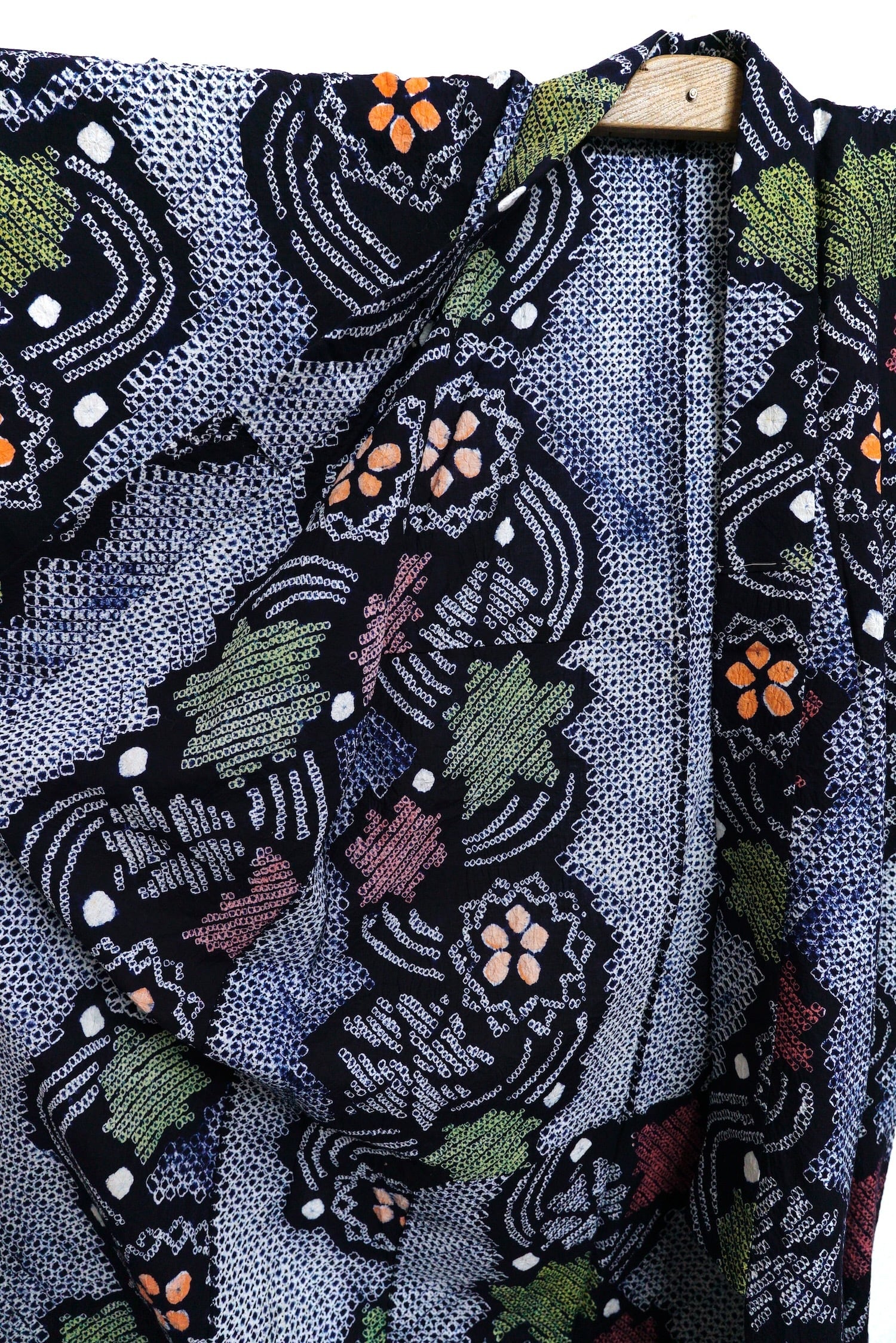 3513R1 有松絞り 浴衣 木綿 昭和レトロ ヴィンテージ 古布 和装 和服