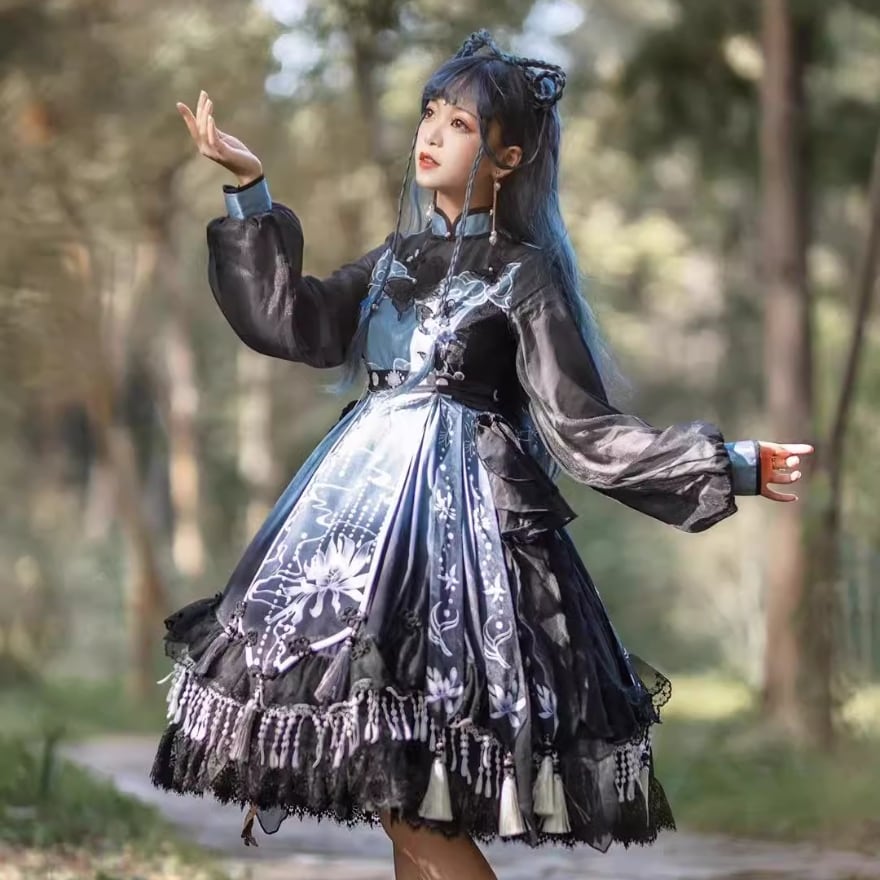 SEASONZ チャイナ風 ワンピース チャイナドレス 病み可愛い ゴシック