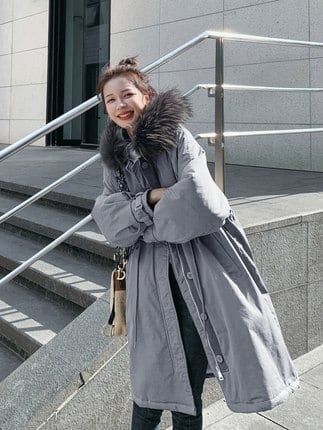 アウター コート ジャンパー ファー グリーン グレー 冬 セレブ モッズ