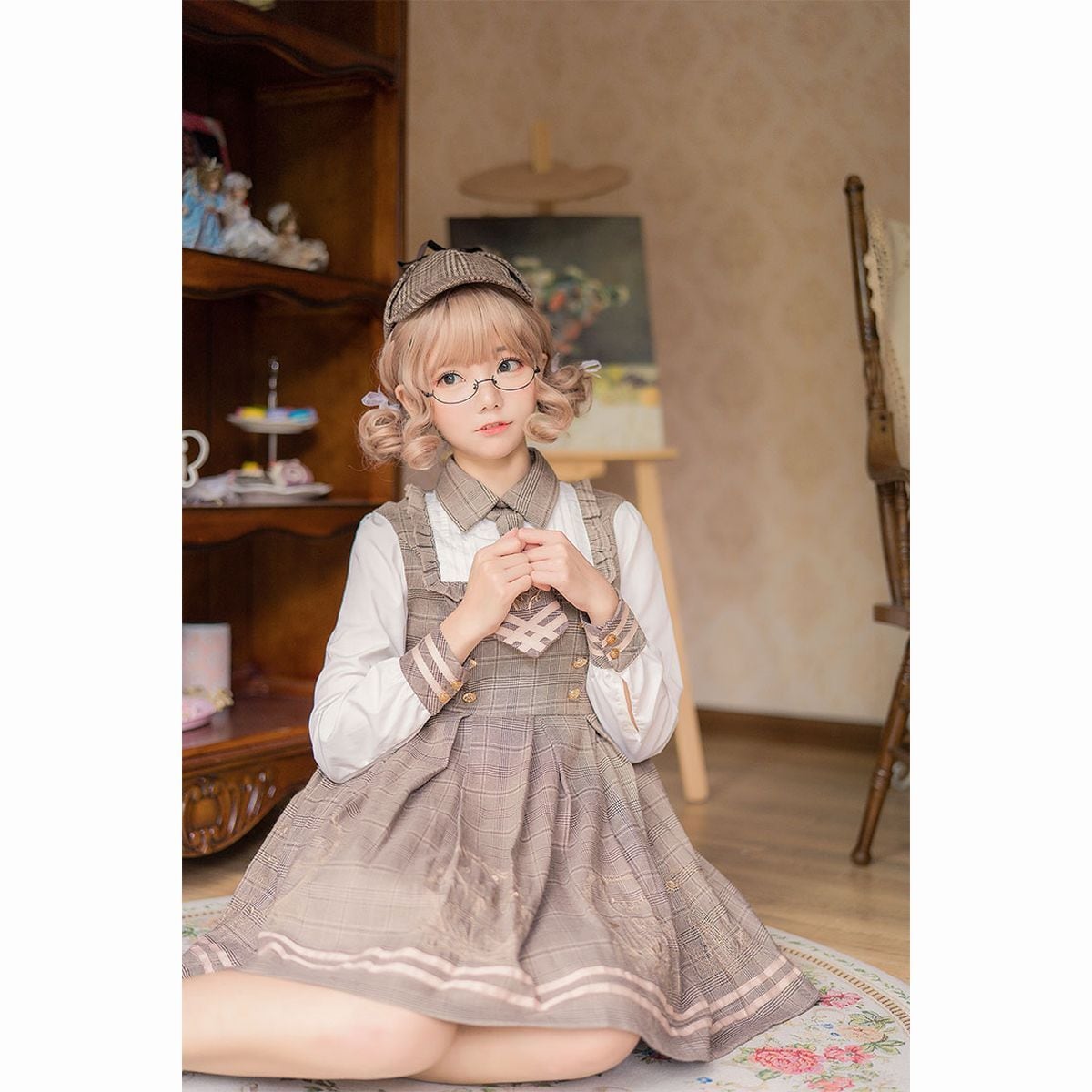 探偵風ケープ付きワンピースセットアップ | Maiden's Rêve