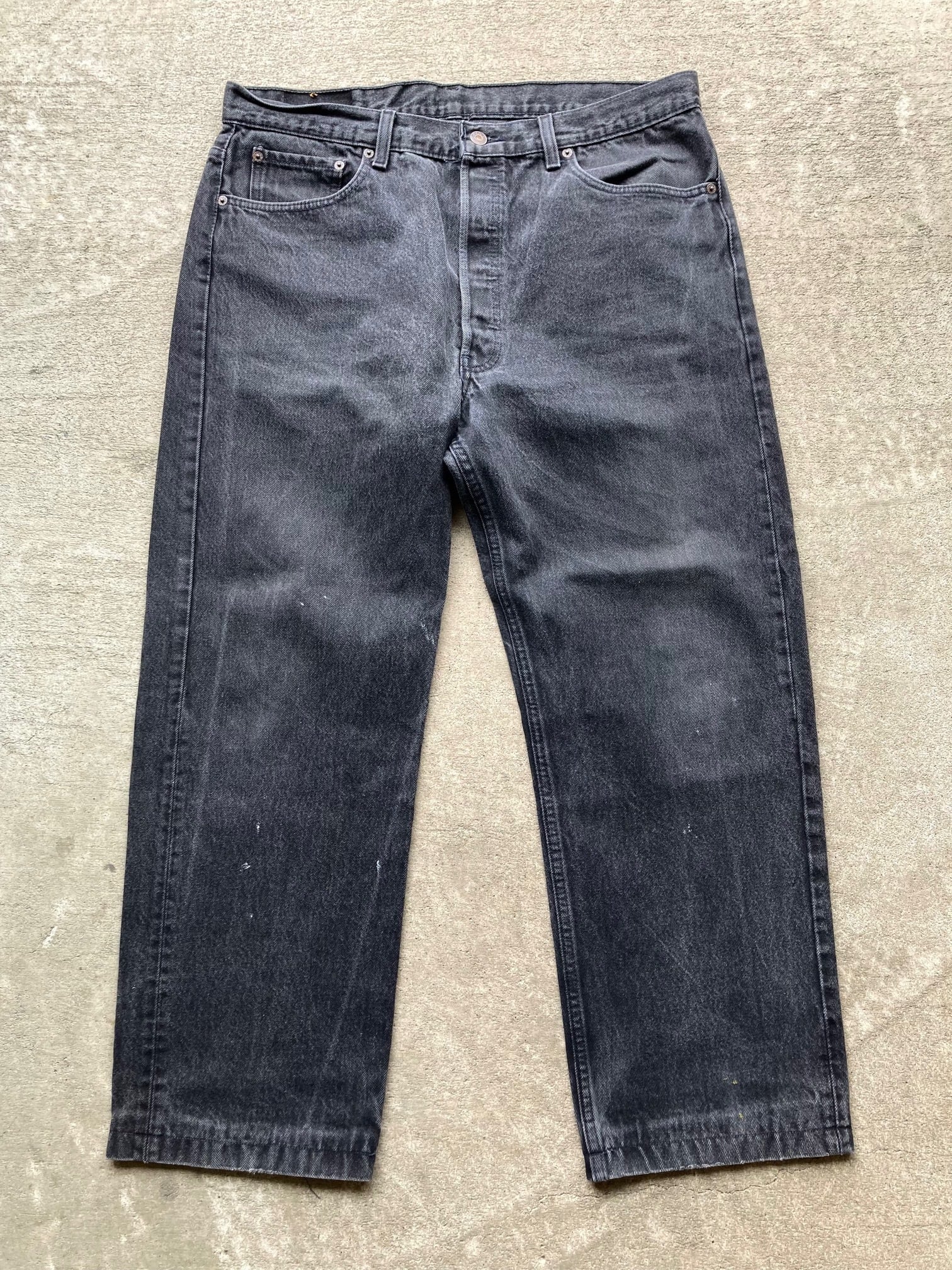 90's Levi's 501-0660 BLACK DENIM PANTS 後染め made in USA W36×L28