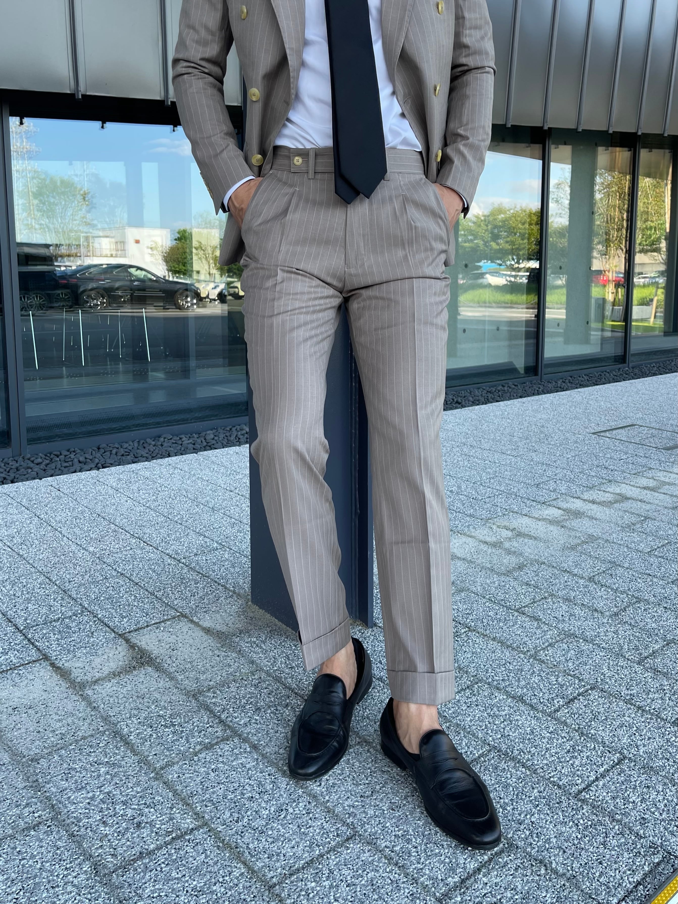 widerange セットアップストライプダブルスーツストライプ ジャケット