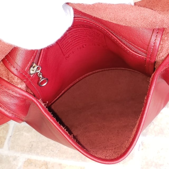 オールドコーチ ☆ レザー 薄マチ ショルダーバッグ レッド ユニ