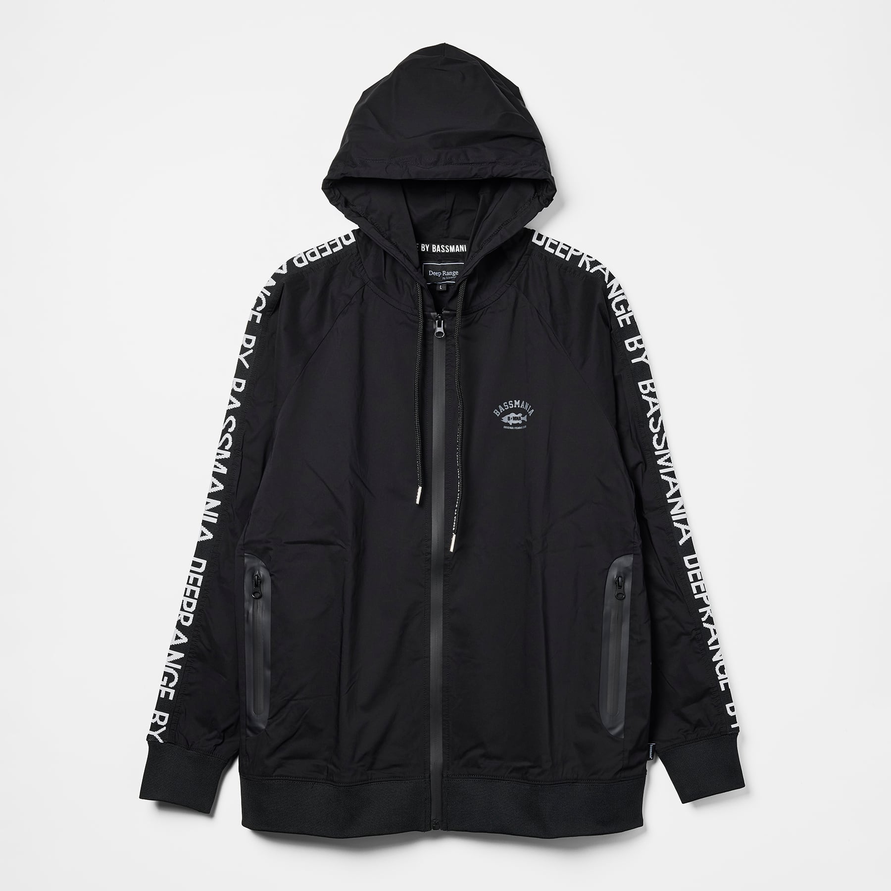 リブ編みロゴストレッチZIPパーカー［BLK］［LIMITED］ | bassmania.jp