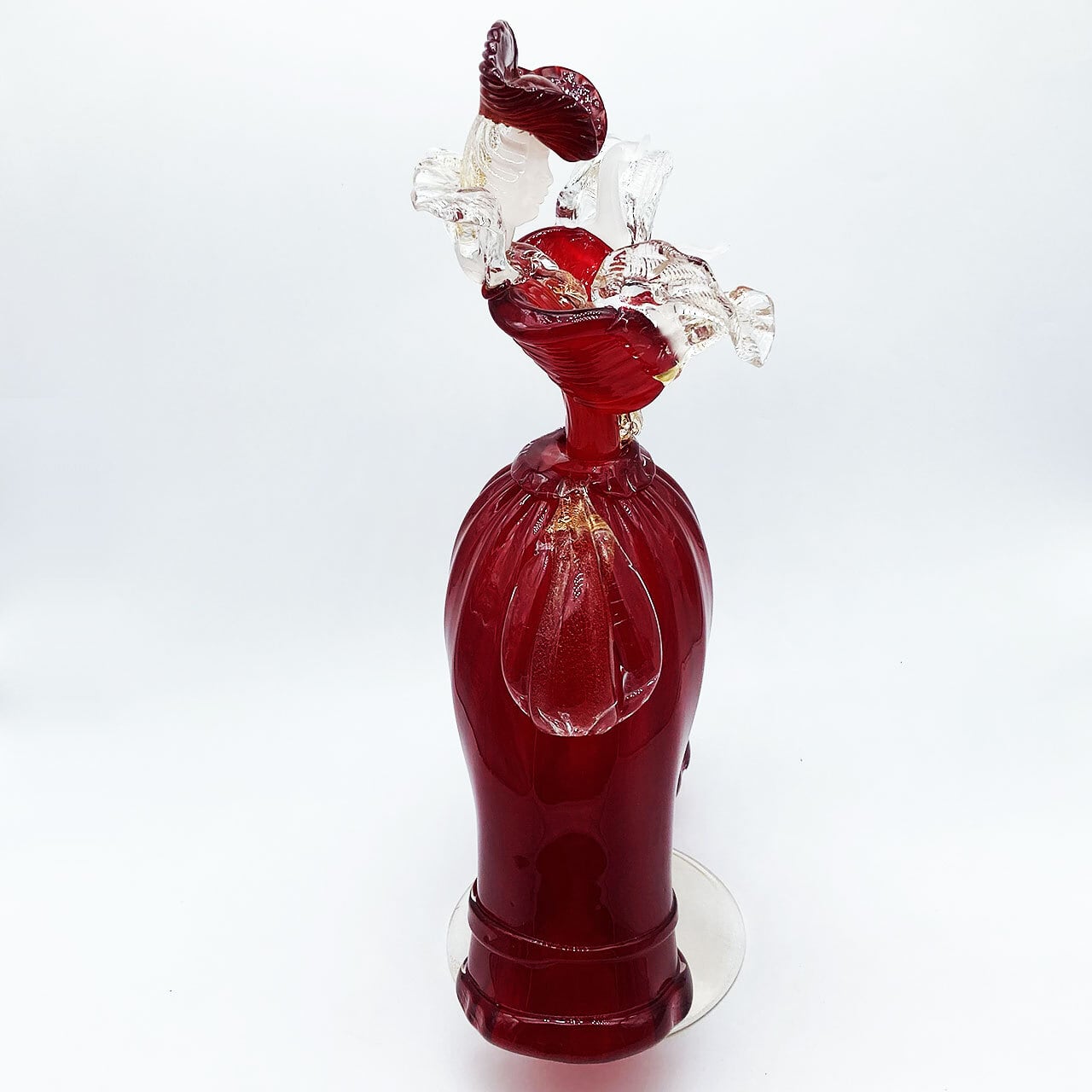 ベネチアングラス ムラノ イタリア 人形 フィギュリン 貴婦人 クリア