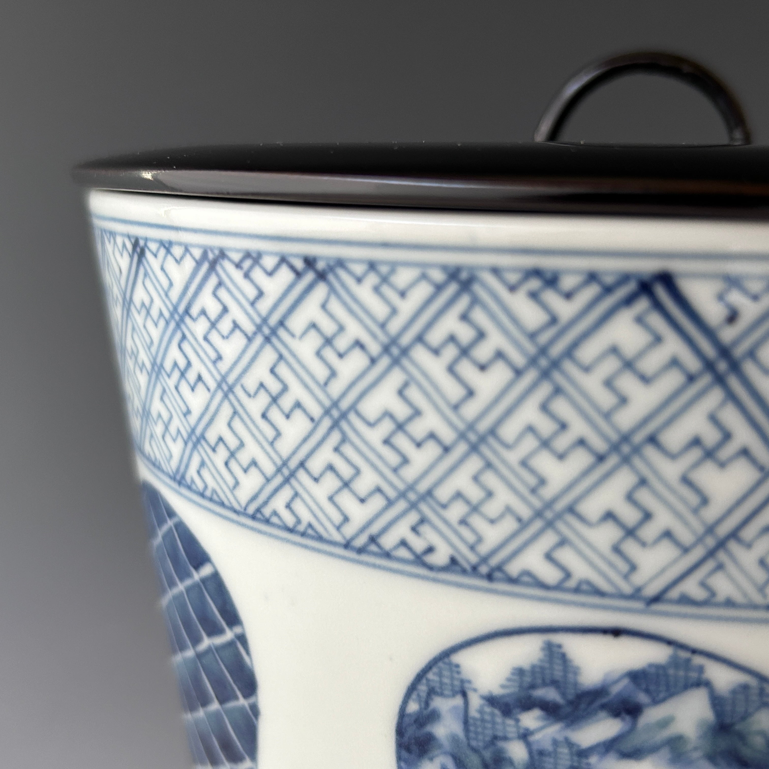 茶道具 染付 瓢型 水指 西村徳泉 共箱 京焼 塗蓋 稽古 茶会 陶芸