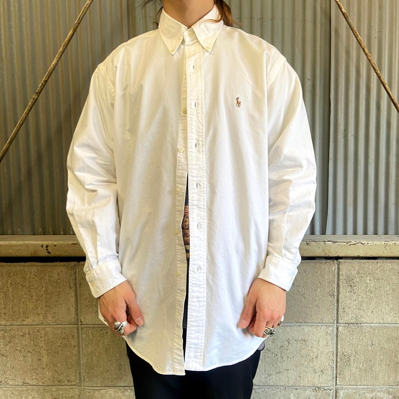 Ralph Lauren ラルフローレン 長袖 ボタンダウンシャツ メンズXL相当