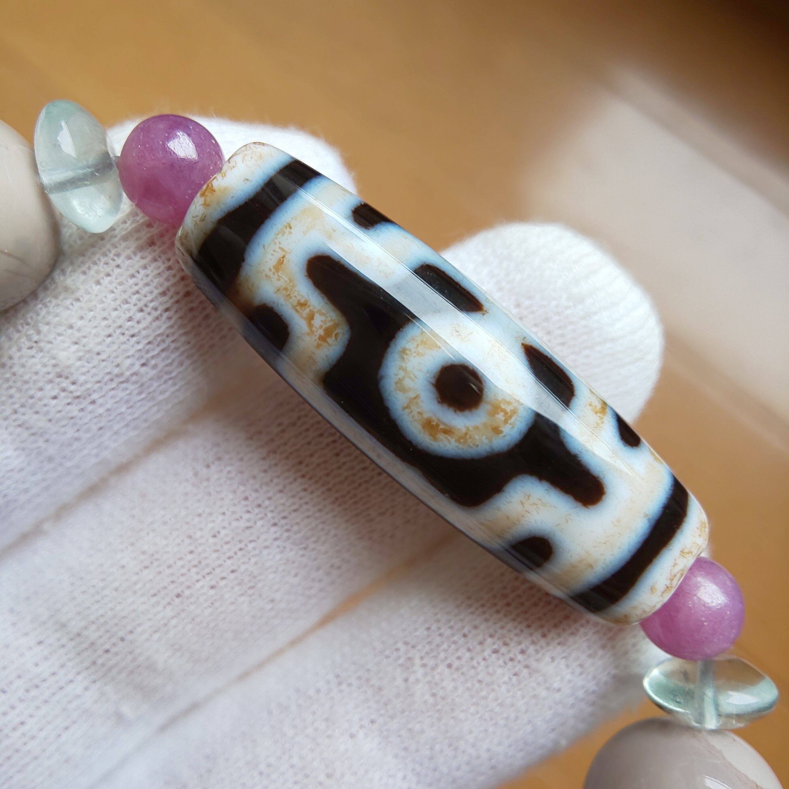 平安ニ眼天珠 ブレス | 天然石 〜言霊〜 楓