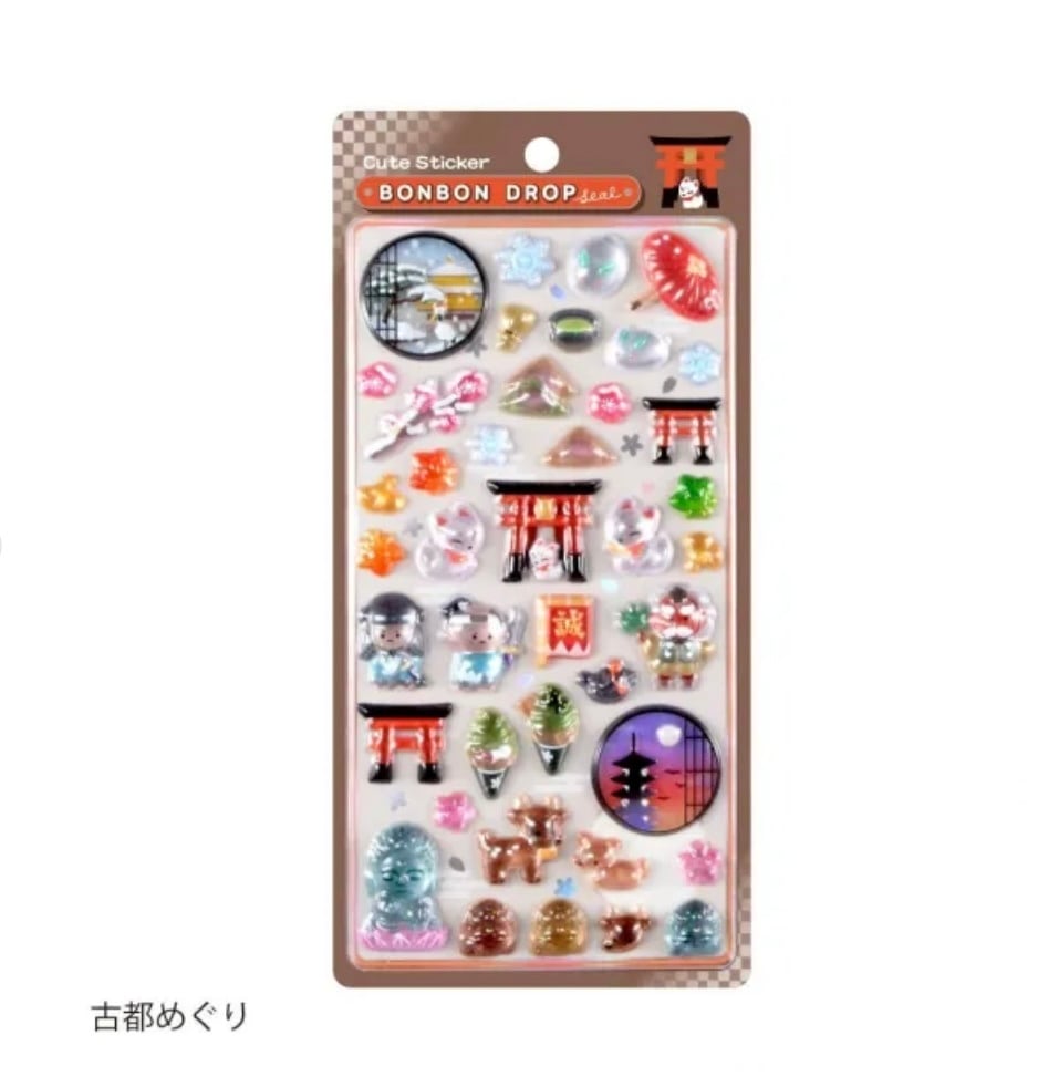 正規品】ボンボンドロップシール和柄6枚セット(東京観光＋古都めぐり＋