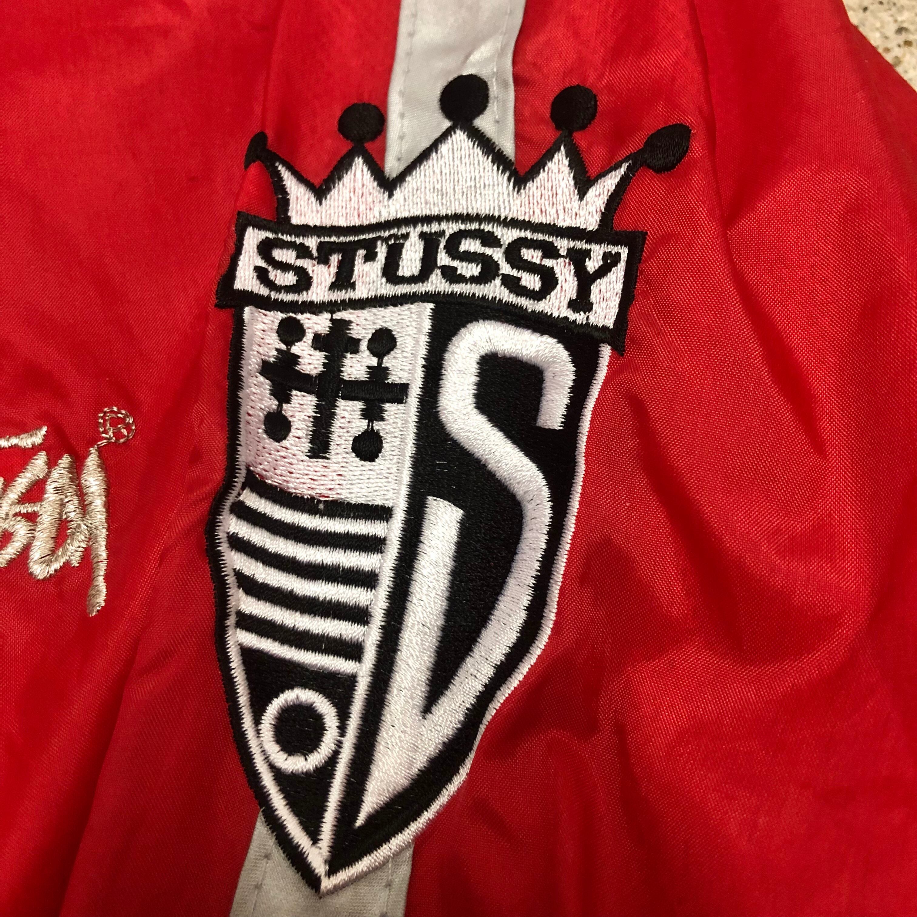 90s OLD STUSSY/Nylon Jacket/赤青タグ/L/Designed in USA/ナイロン