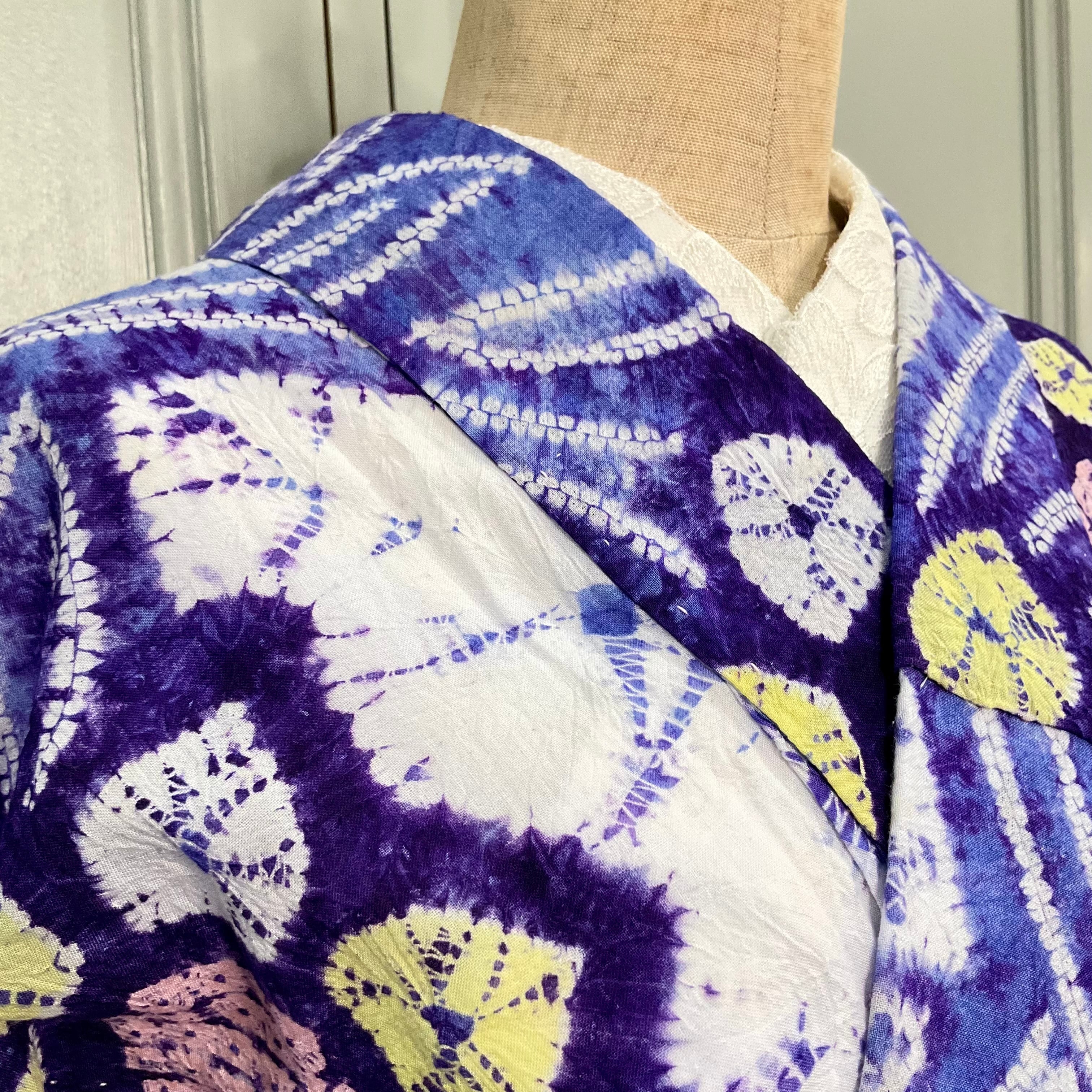 long＊向日葵ふわり＊有松鳴海絞り浴衣 ひまわり 花 A728 | kimono tento