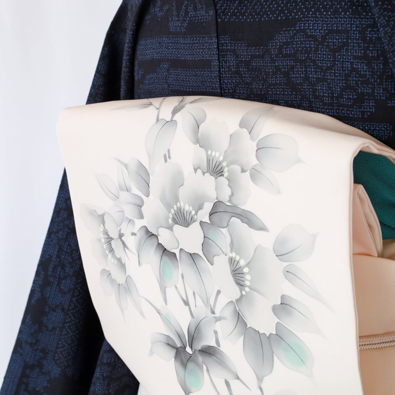 一点物・新品】お仕立て上がり 墨書き塩瀬九寸名古屋帯 『青龍