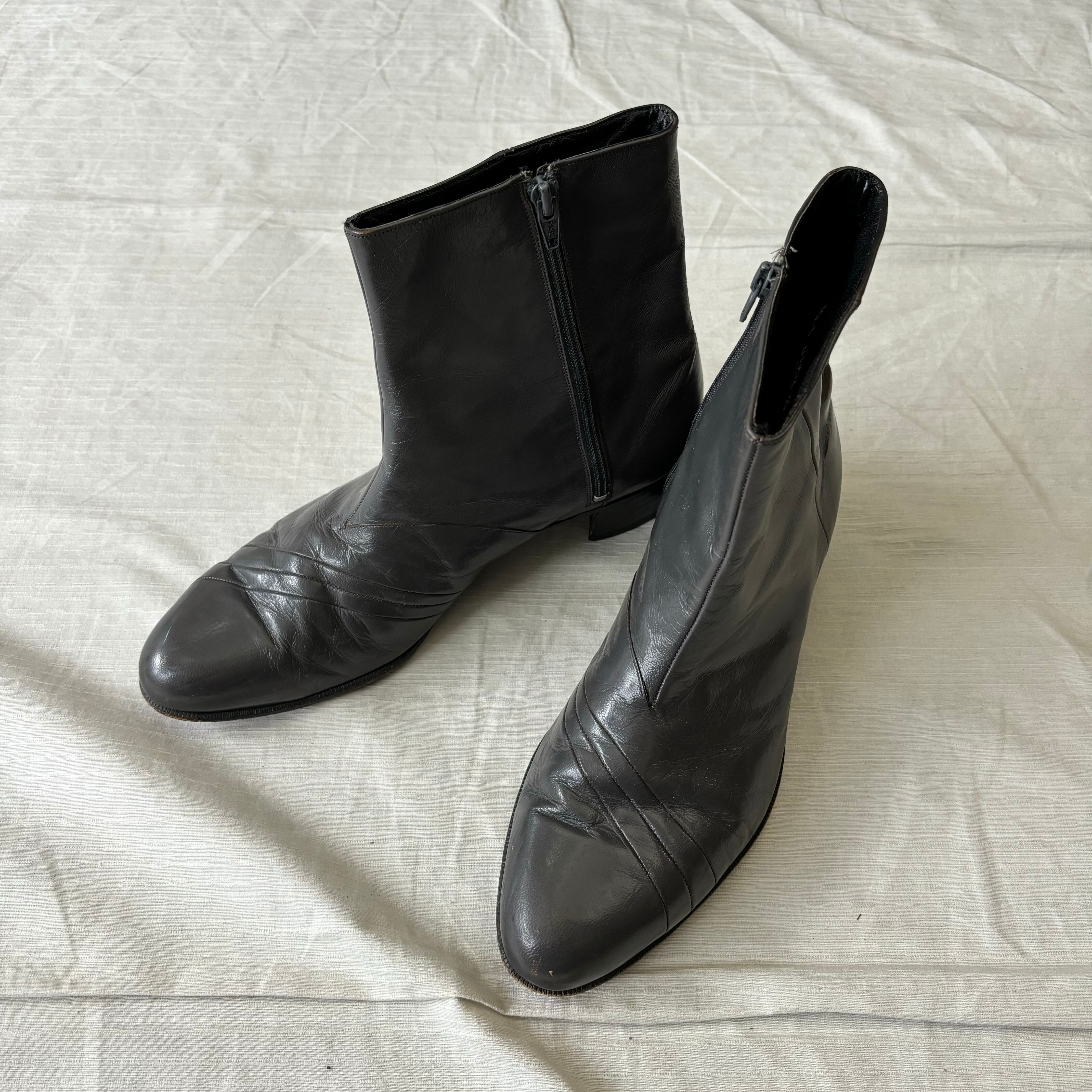 vintage florsheim/フローシャイム ヒールブーツ サイドジップレザー