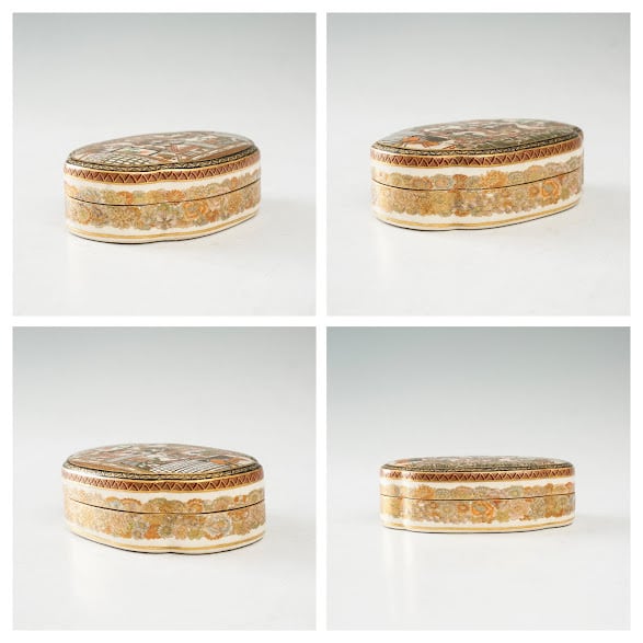 オールド薩摩 蓋物 小箱 合子 壽山 寿山 薩摩焼 里帰り 明治 超絶技巧