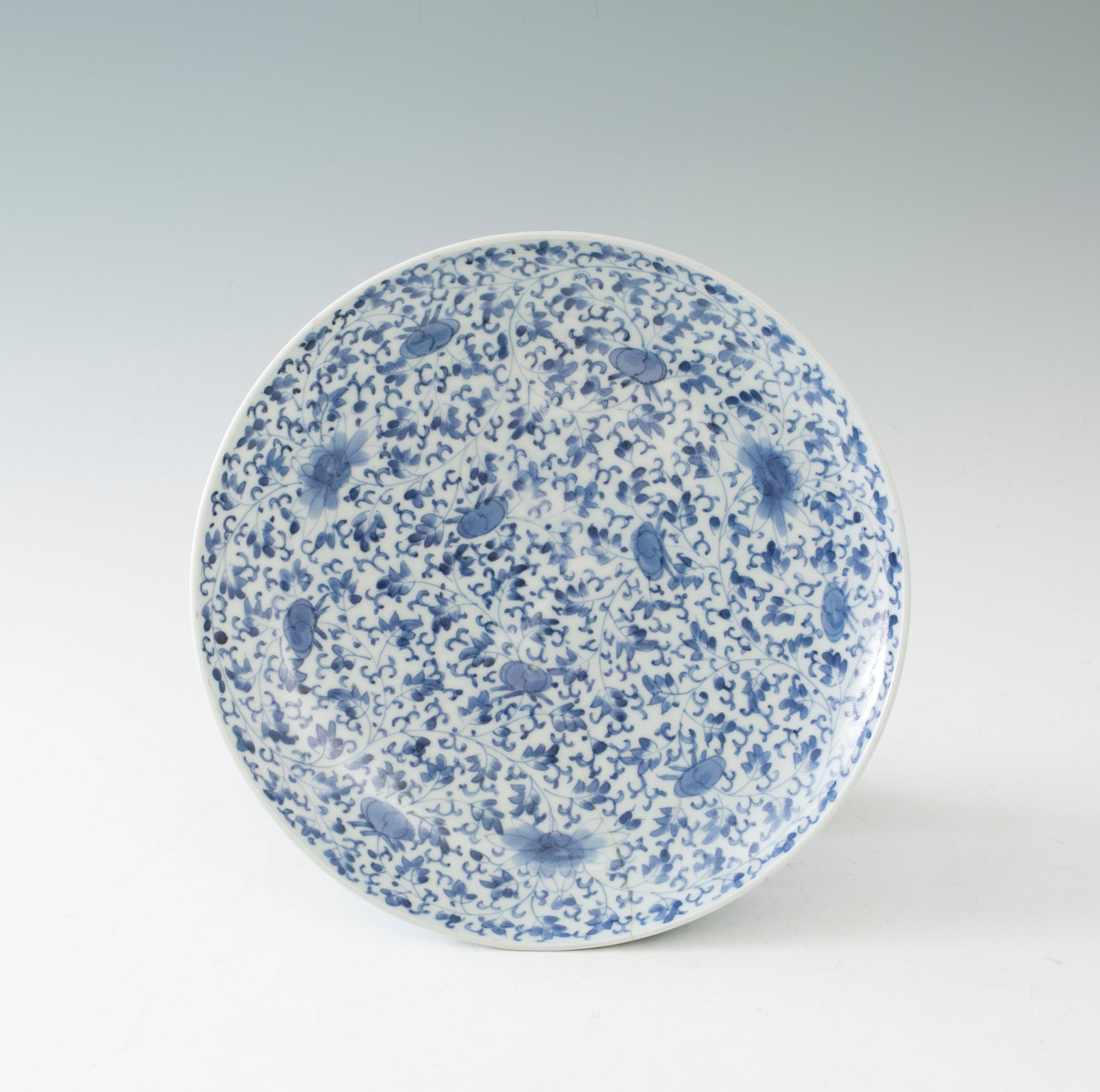 ◇訳あり ◇OUTLET 古伊万里 染付 花唐草 八寸 8寸 24センチプレート