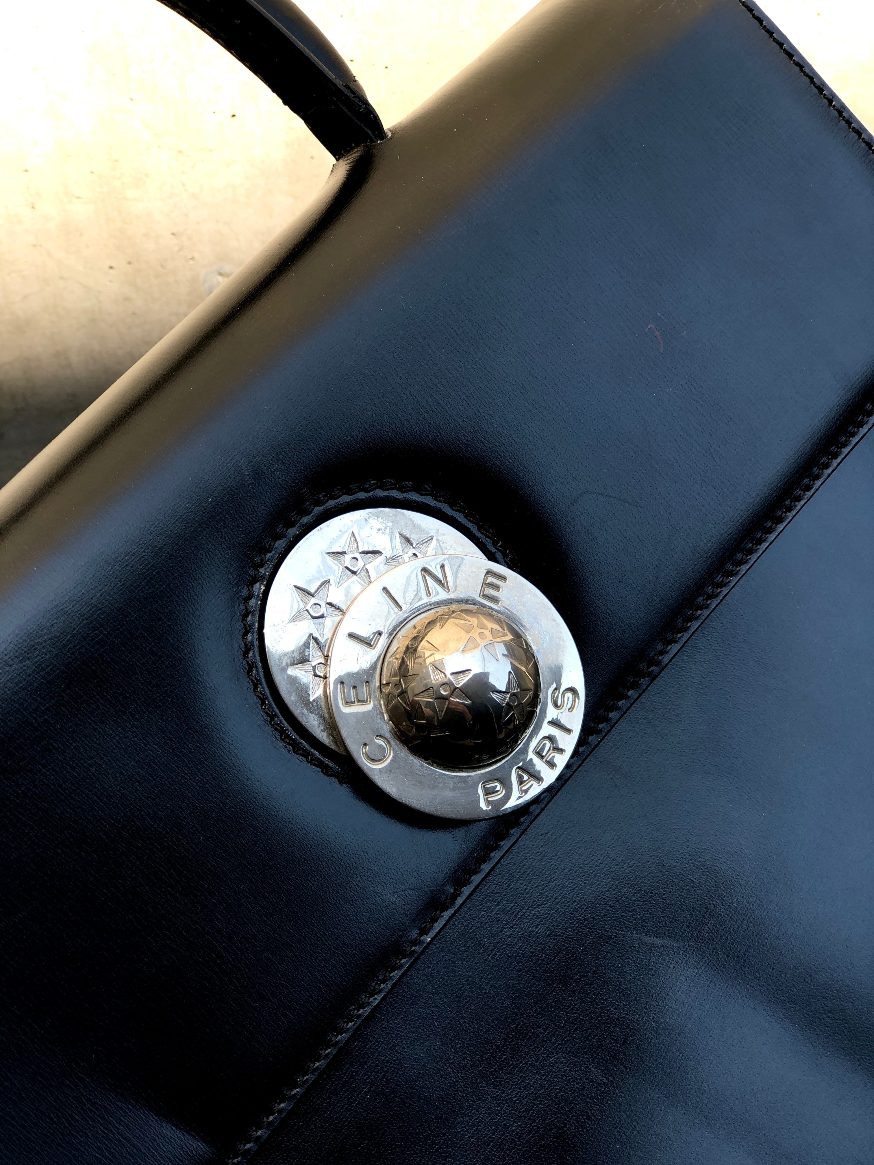 CELINE セリーヌ スターボール レザー トップハンドル ハンドバッグ