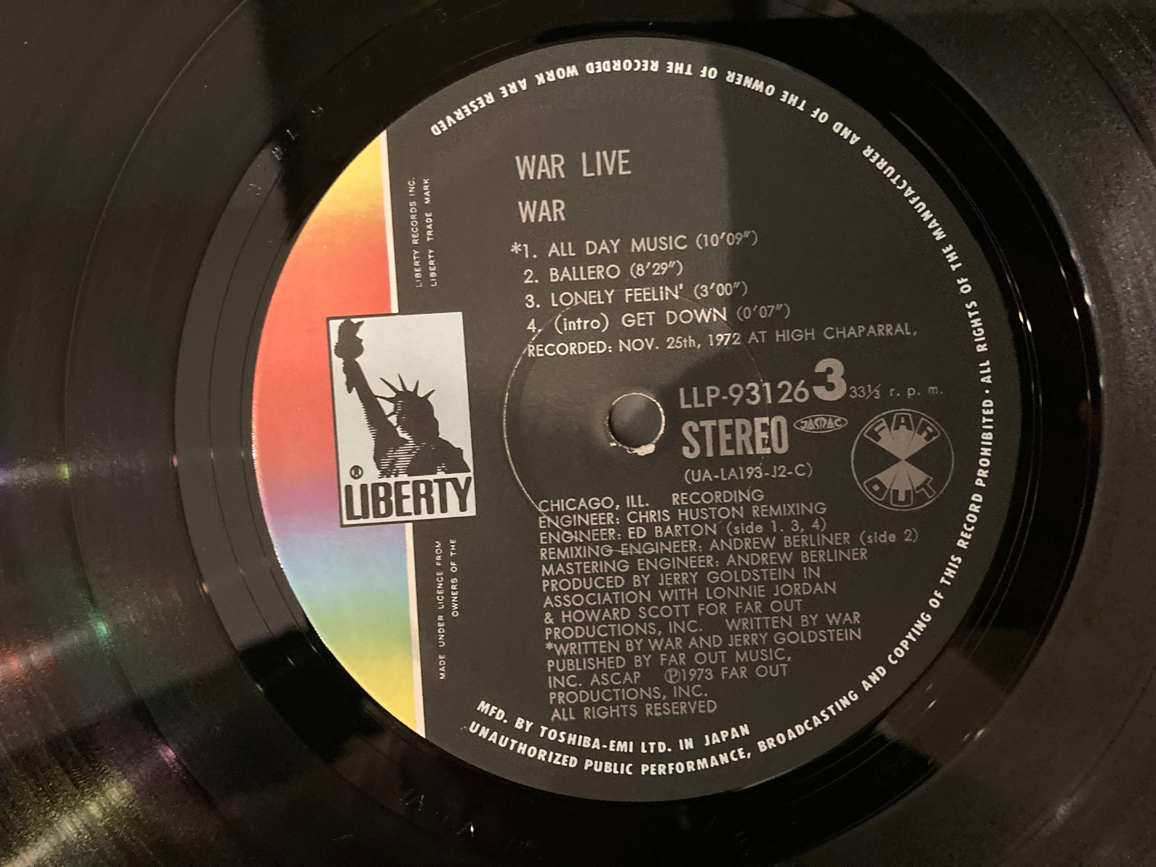 WAR / WAR LIVE | sixteen records (シックスティーンレコード)