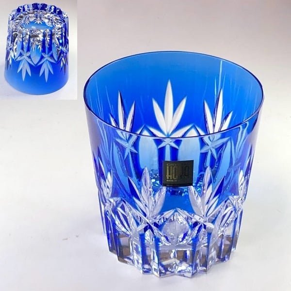 のわ 旧東独製 カメイガラス 被せ切子 クリスタルドナウ ペアグラス 旧