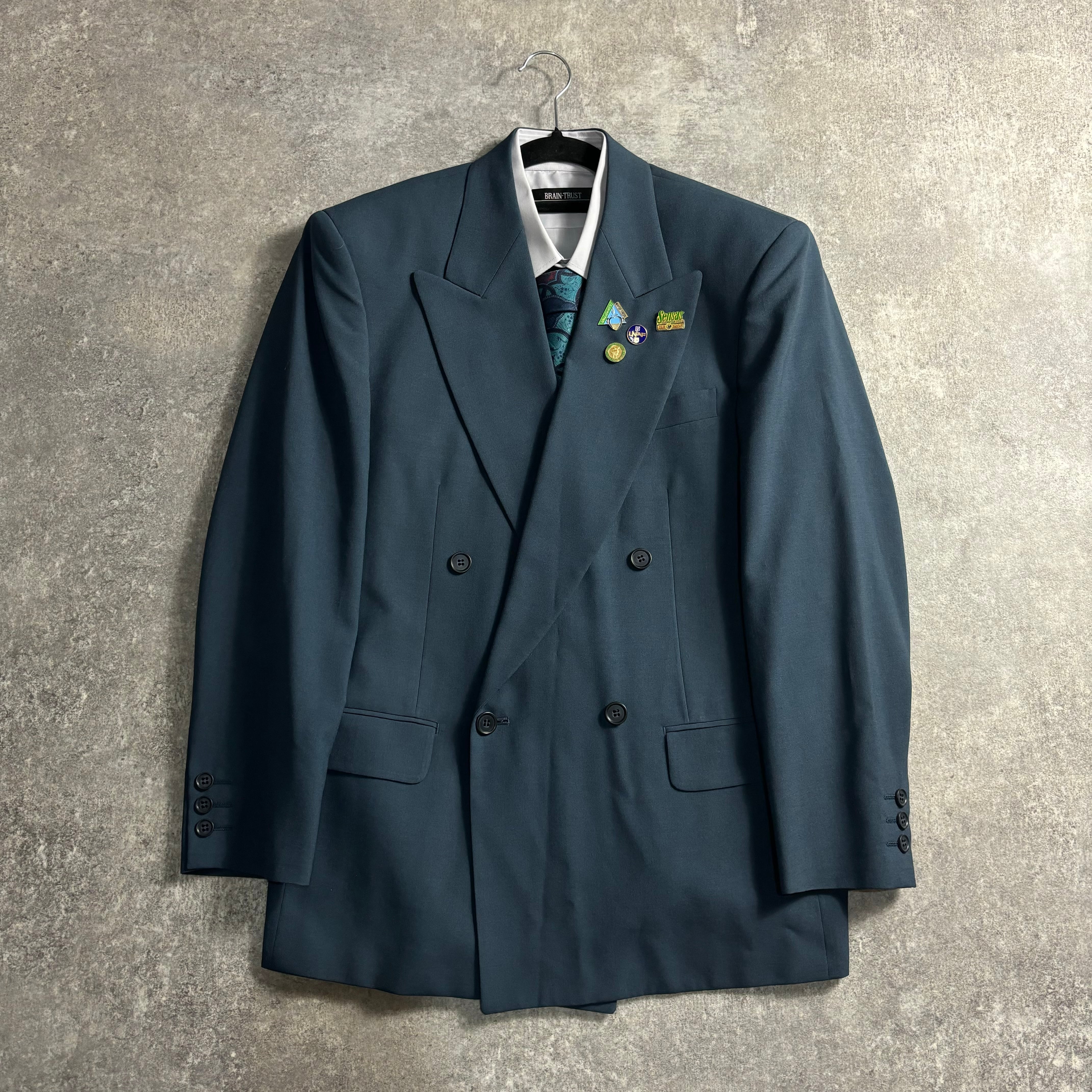 90s 【vintage】ダブルスーツ セットアップ シックグリーン ピンズ | LOST