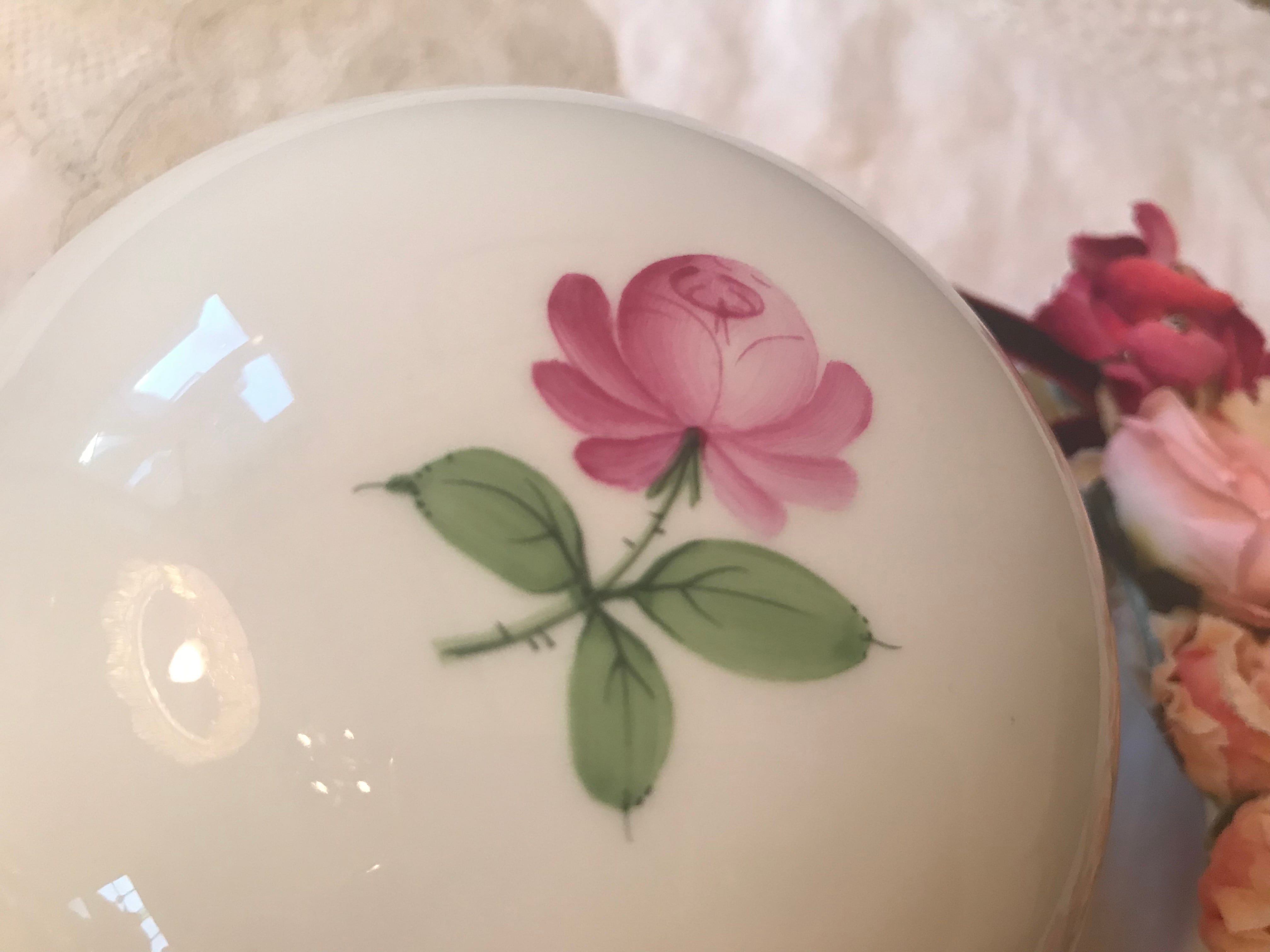 ウィーン アウガルテン特注手描き薔薇 陶器の小物入れ | AntiqueRose