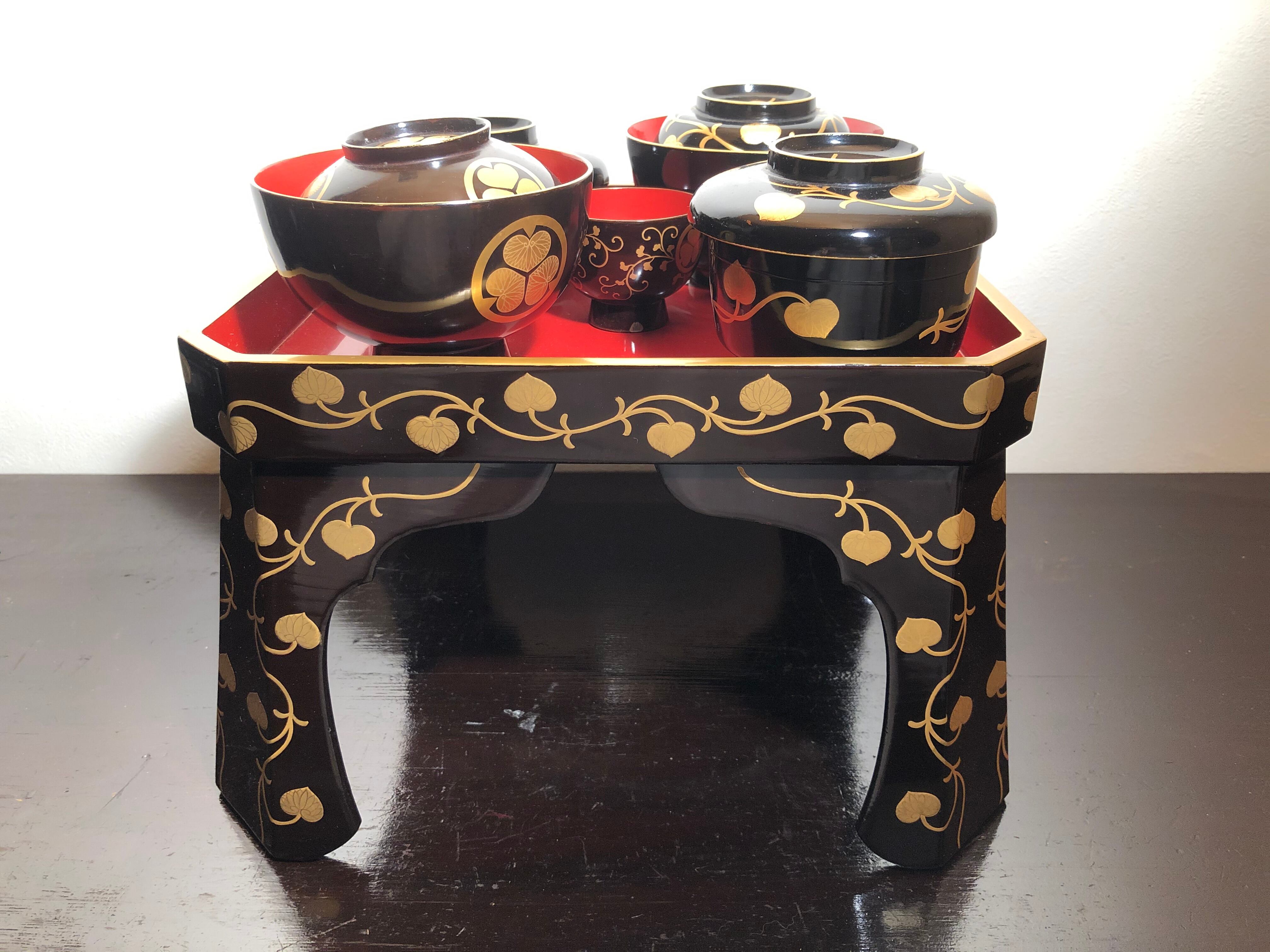 破格】徳川家家紋(三つ葉葵)重ね皿5枚 和骨董 名物歴史物 江戸時代家康